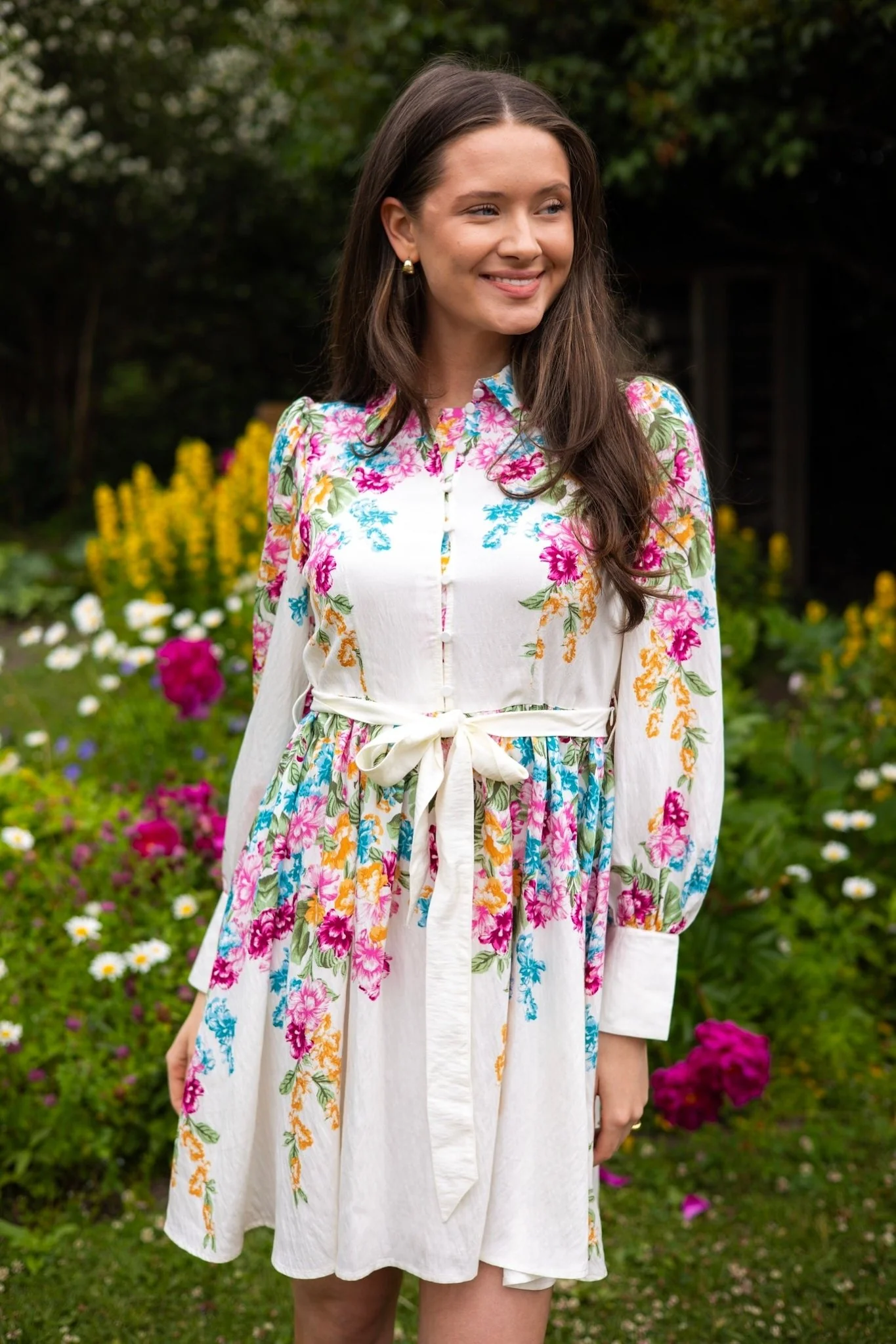 Yasrosie Ls Dress Birch Rosie Print - Image 4