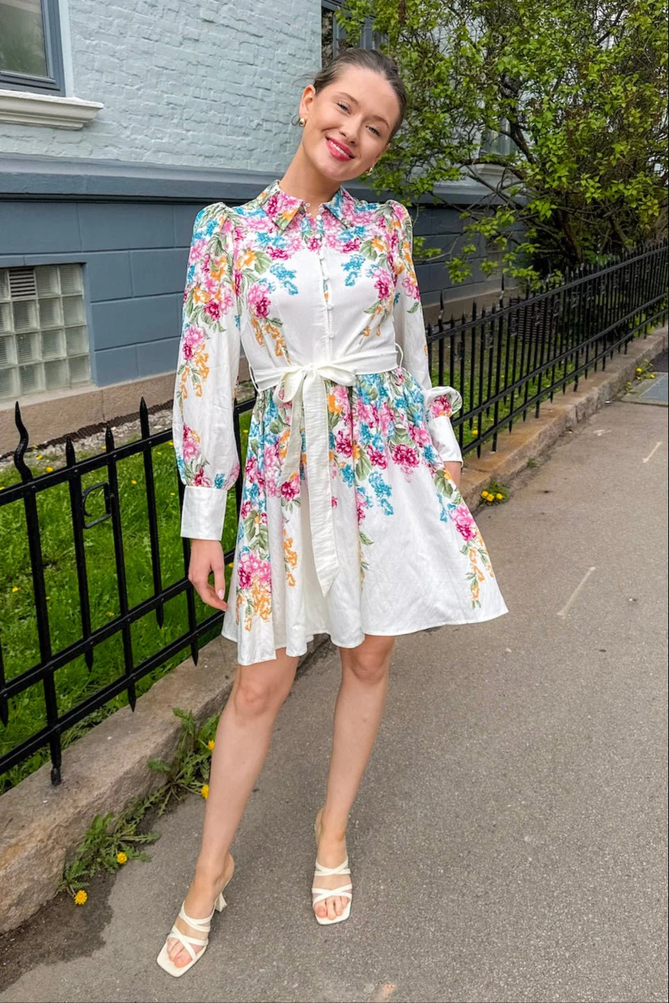 Yasrosie Ls Dress Birch Rosie Print - Image 6