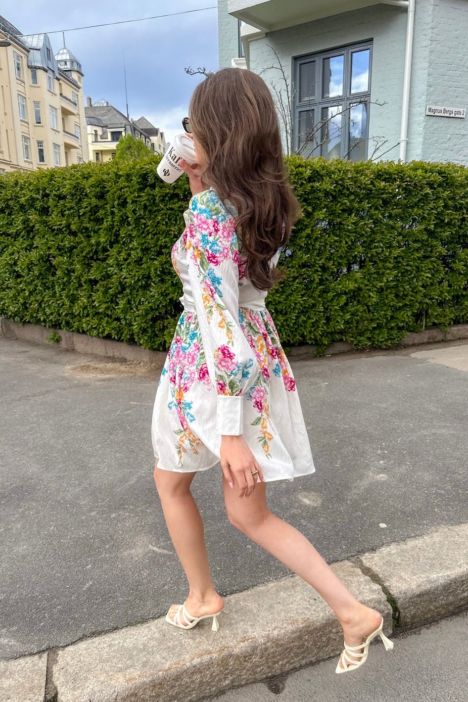 Yasrosie Ls Dress Birch Rosie Print - Image 7