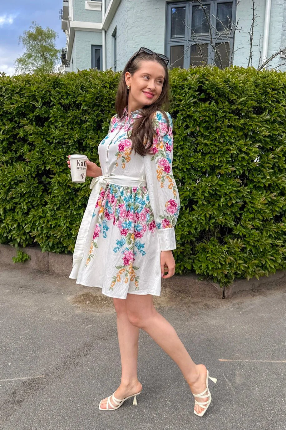 Yasrosie Ls Dress Birch Rosie Print - Image 8