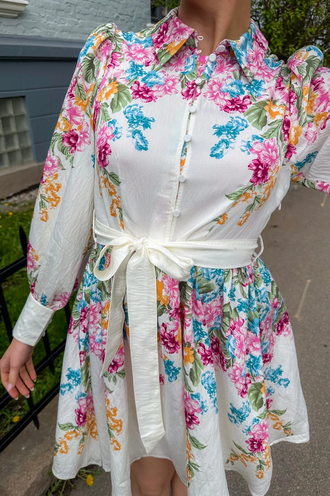 Yasrosie Ls Dress Birch Rosie Print - Image 9