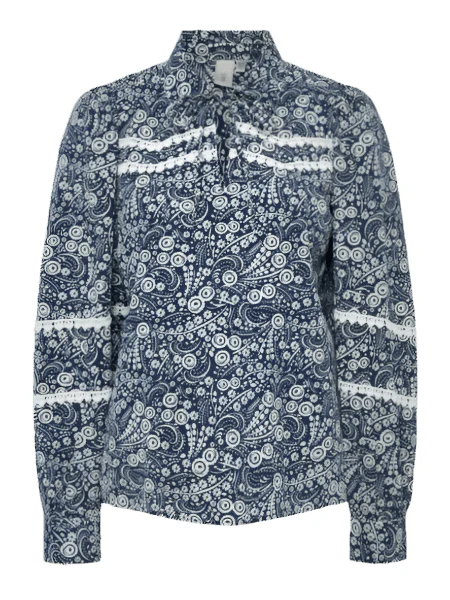 Yaspera Ls Top Navy Blazer Pera Print - Image 2