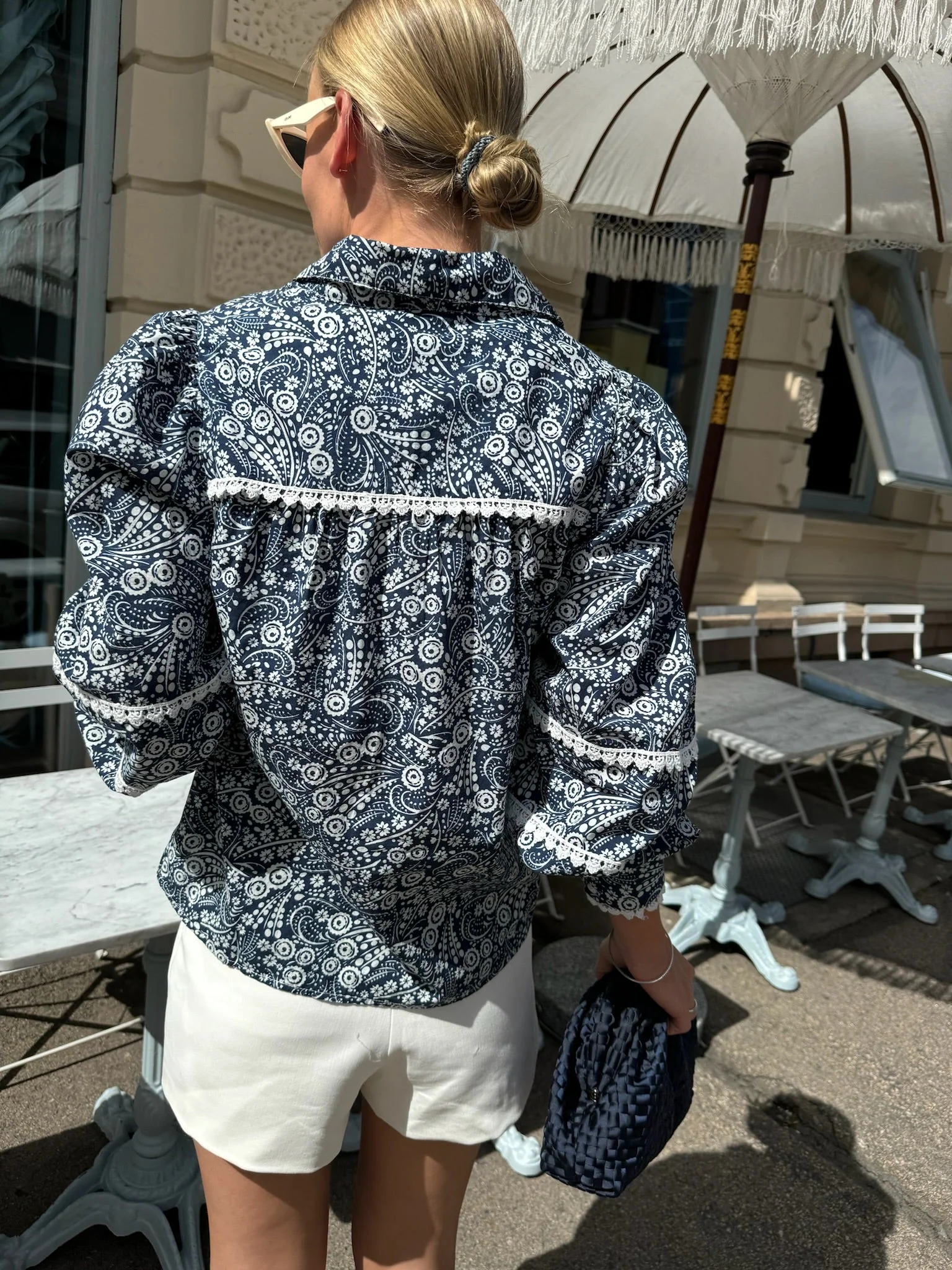 Yaspera Ls Top Navy Blazer Pera Print - Image 4
