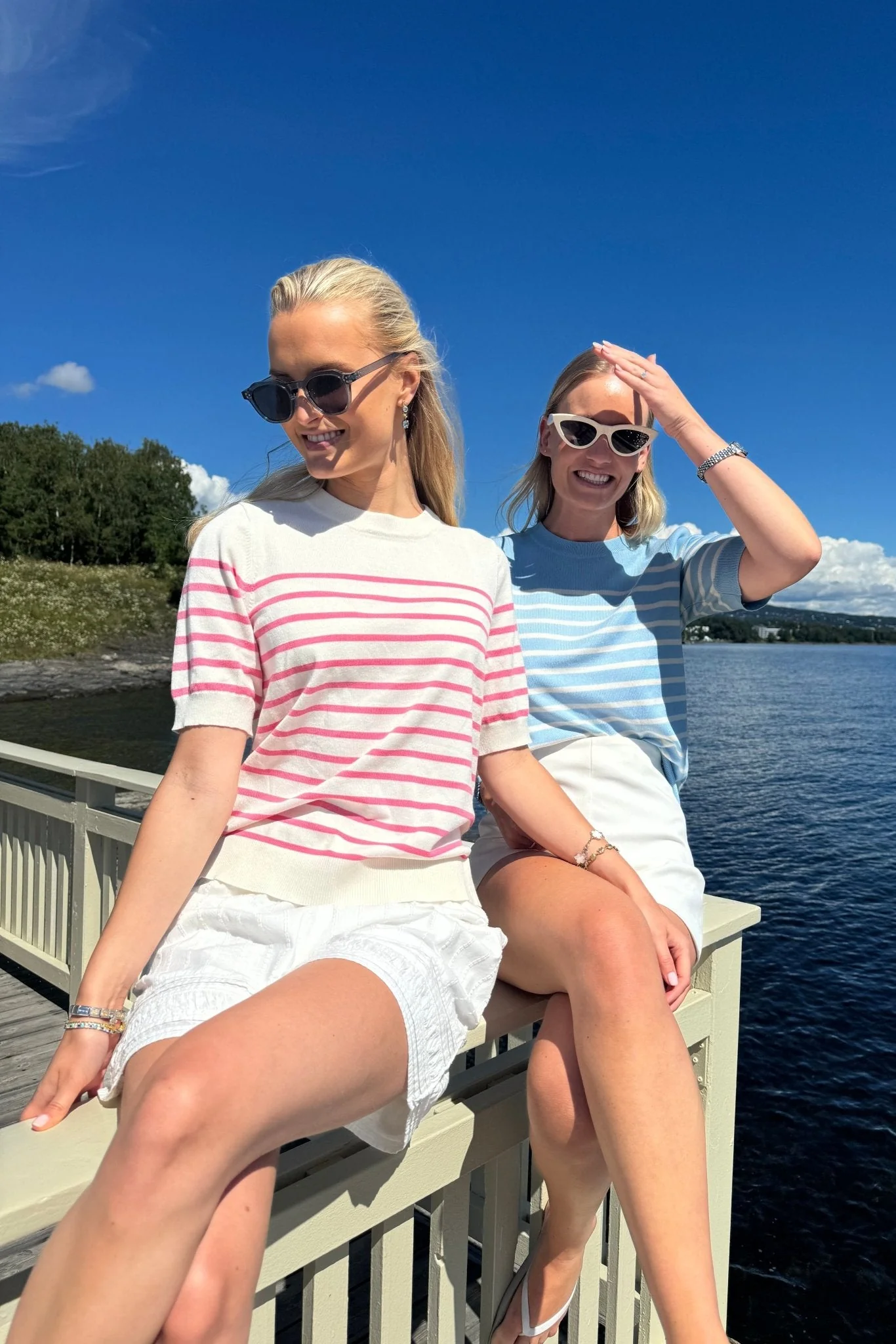 Yaslena Ss Knit Pullover Clear Sky Birch Stripes - Image 11
