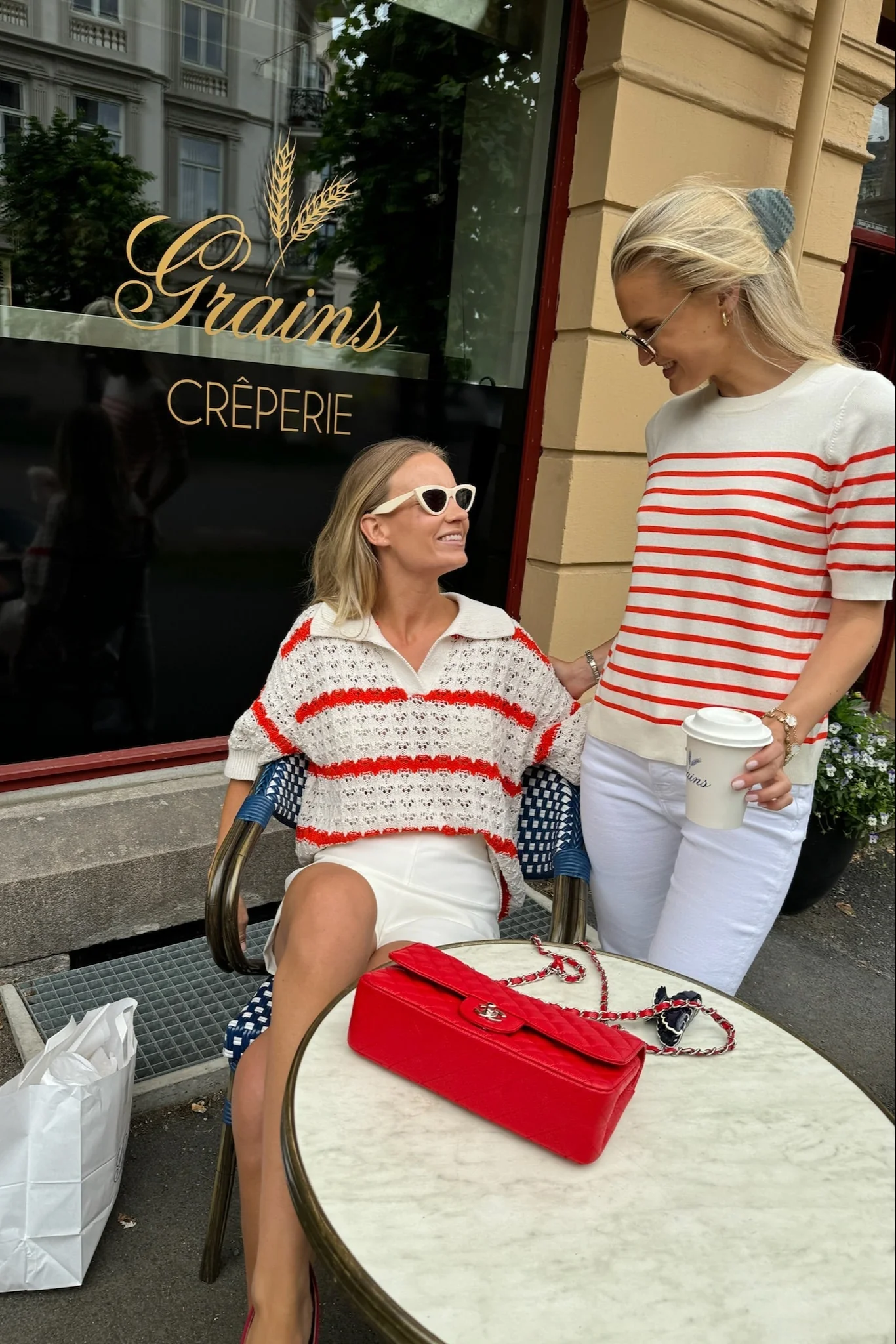 Yaslena Ss Knit Pullover Birch Cherry Tomato Stripes - Image 11