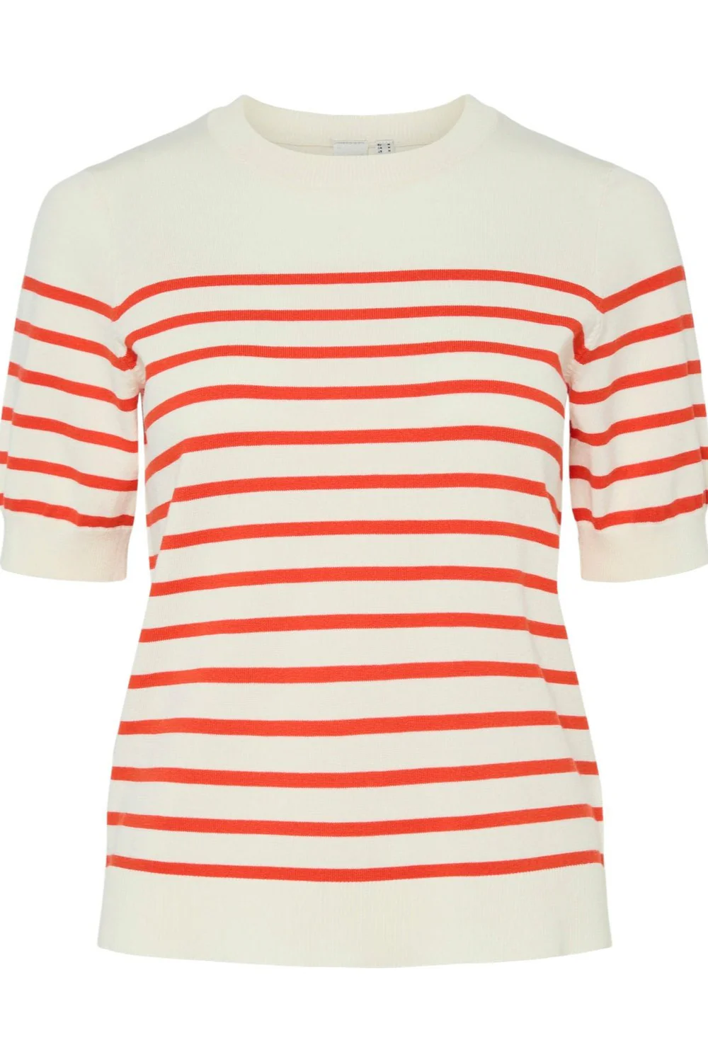 Yaslena Ss Knit Pullover Birch Cherry Tomato Stripes - Image 2