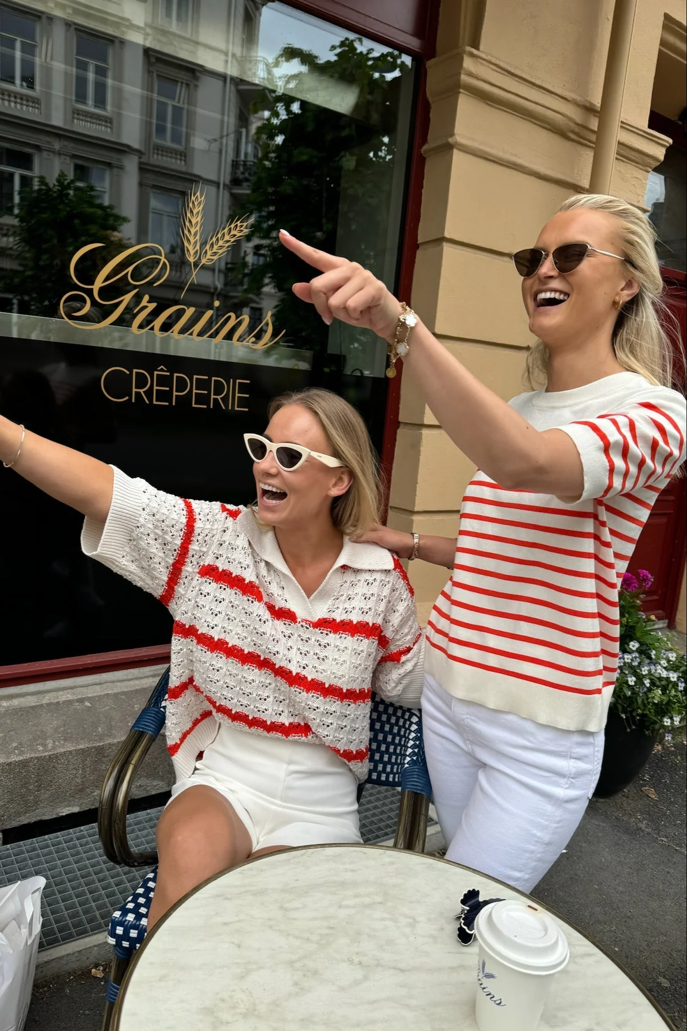Yaslena Ss Knit Pullover Birch Cherry Tomato Stripes - Image 9
