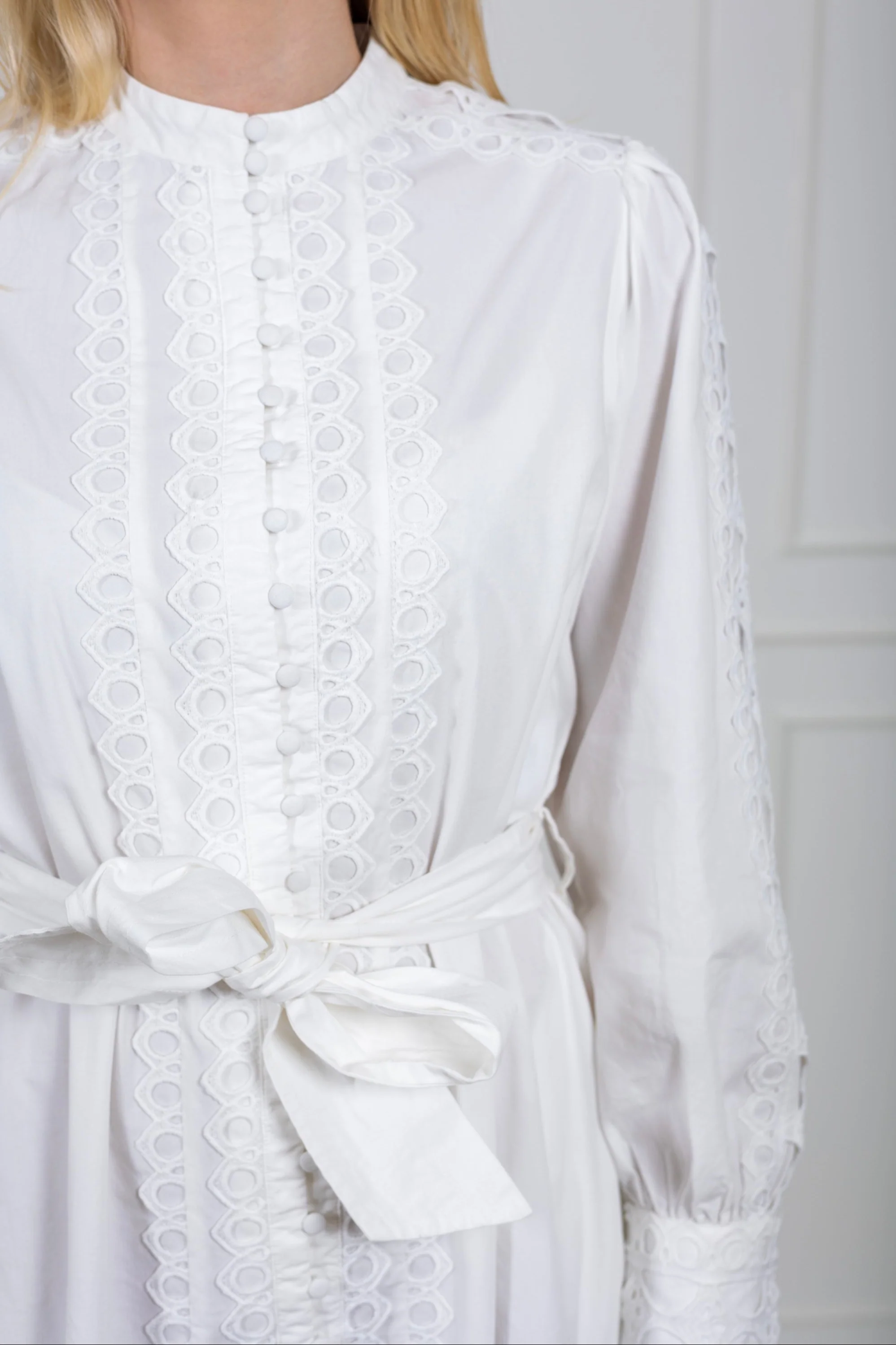Yasyamina Ls Long Shirt Dress Star White - Image 6