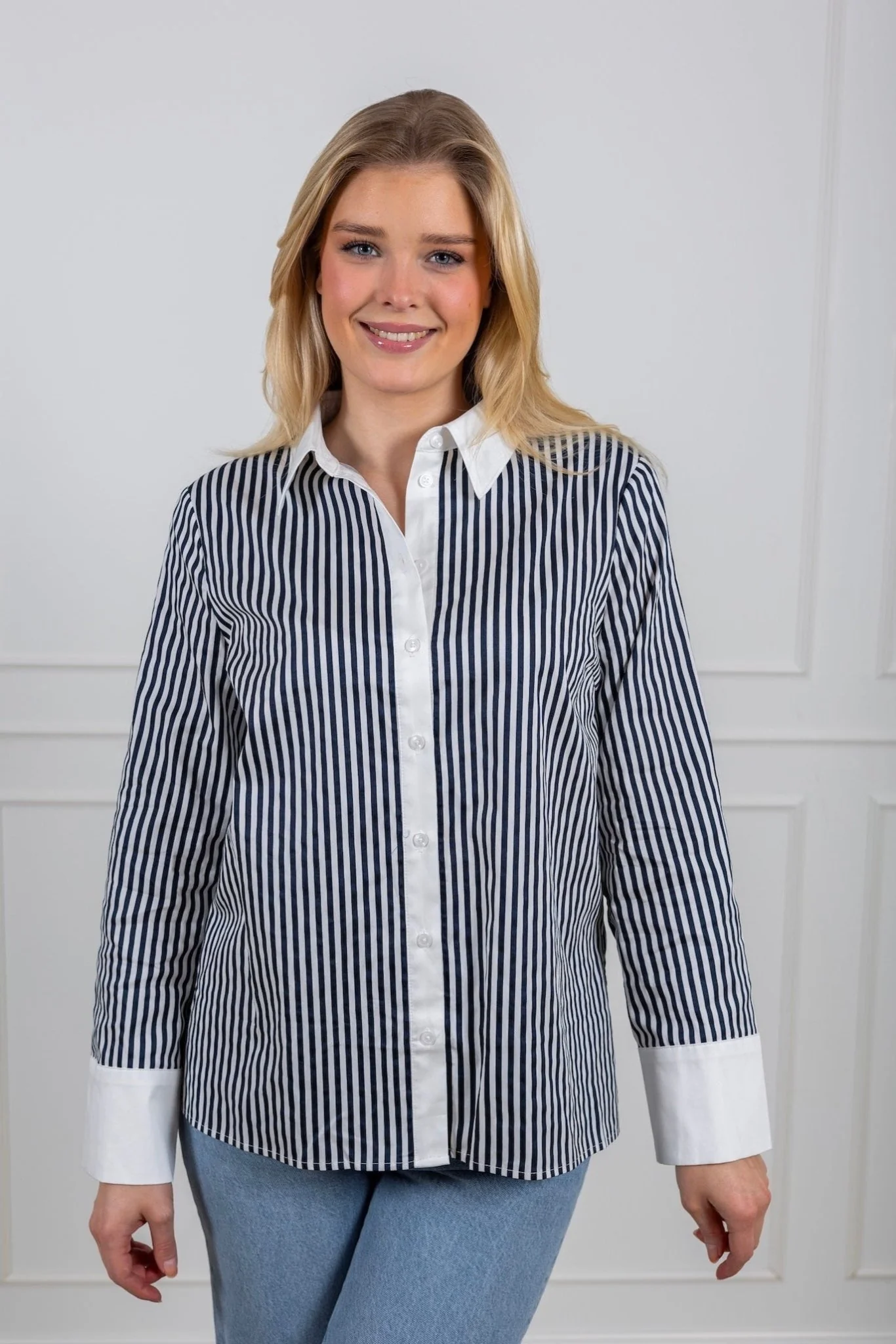 Anne Ls Striped Shirt Navy Blazer Star White - Image 4