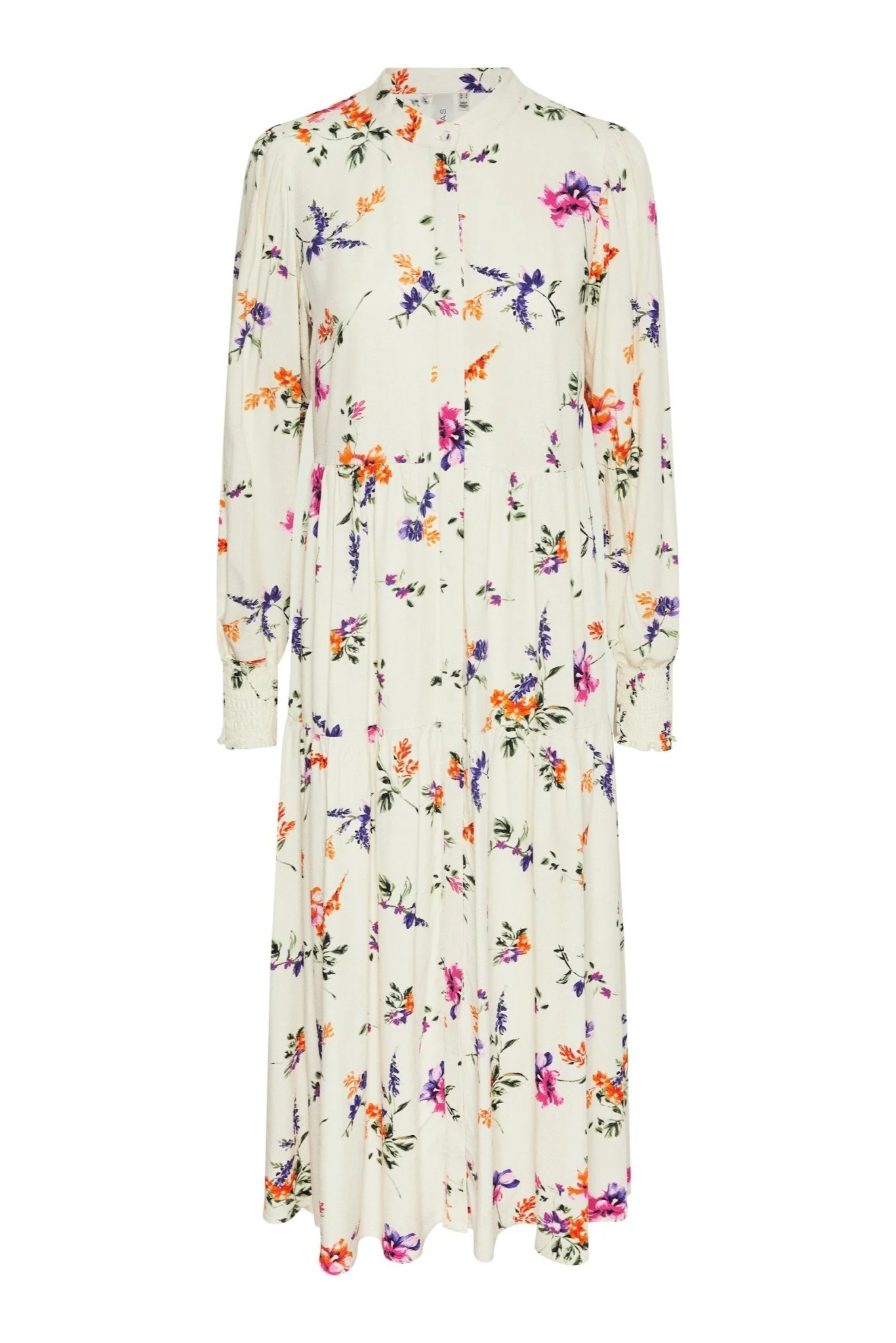 Yasasina Ls Long Shirt Dress Whitecap Gray Botanica Print - Image 2