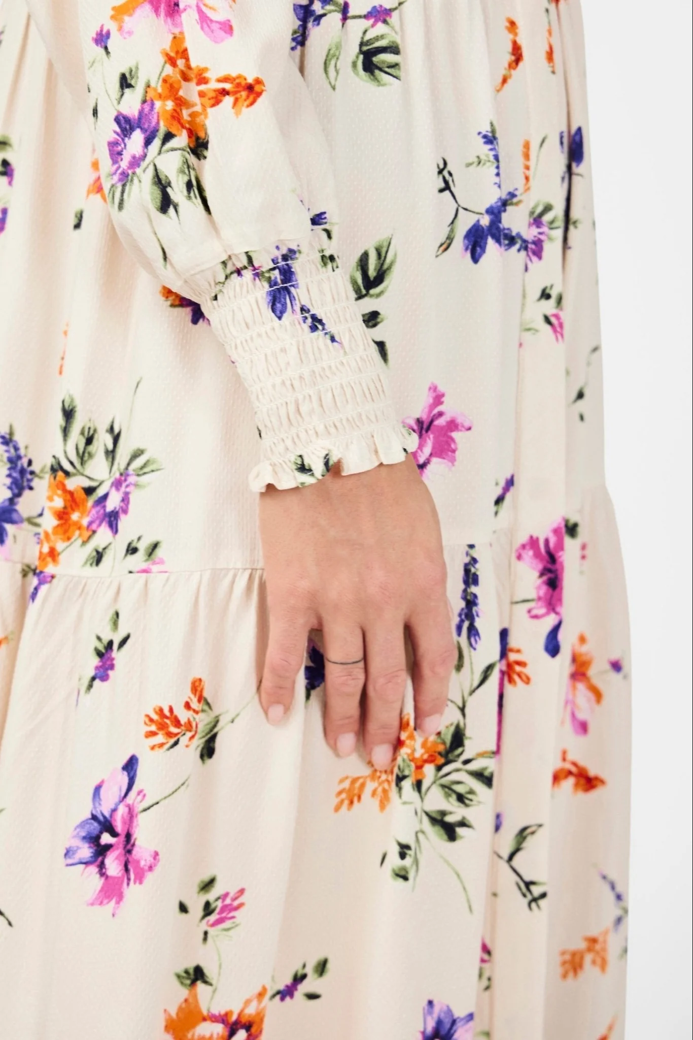 Yasasina Ls Long Shirt Dress Whitecap Gray Botanica Print - Image 8