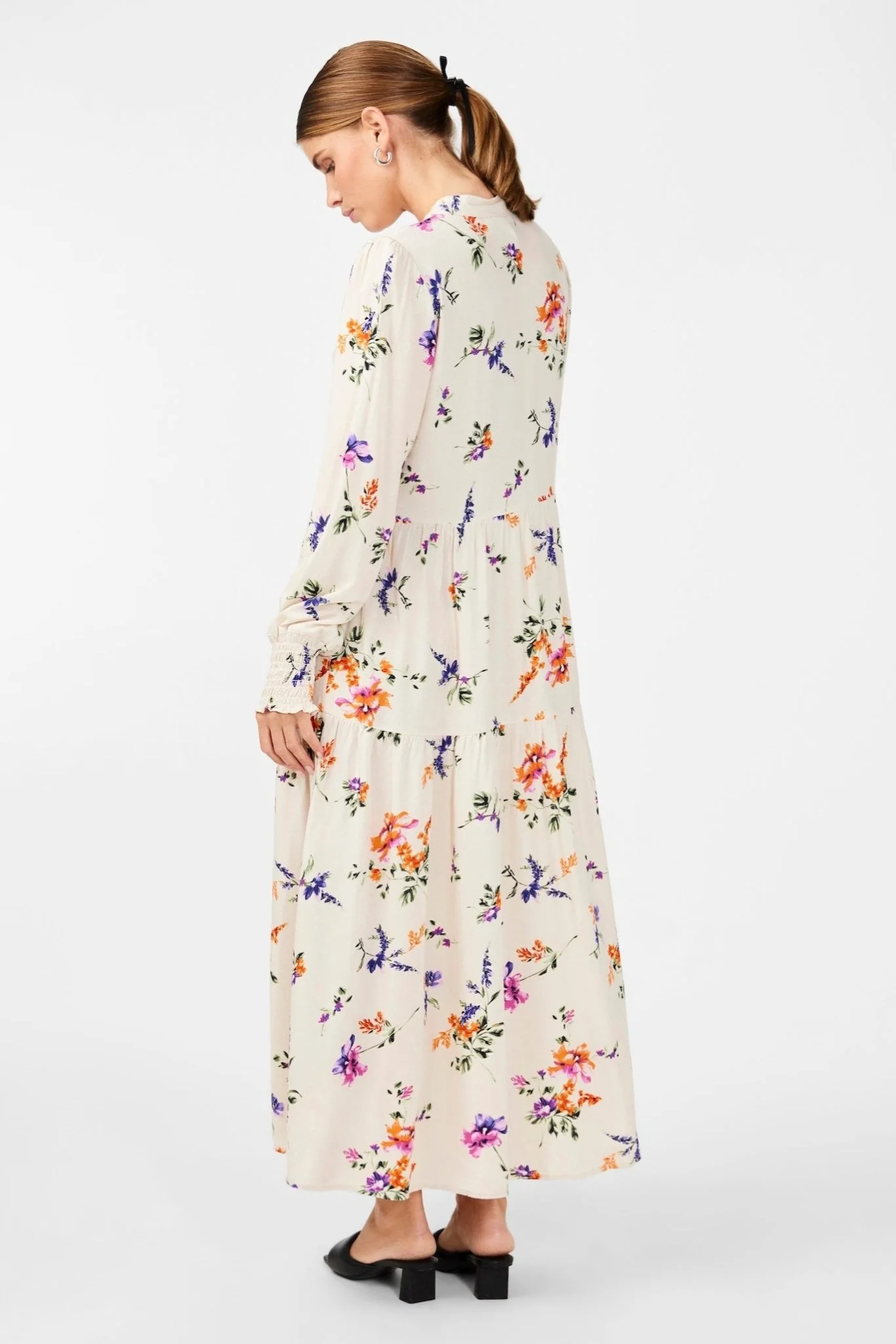 Yasasina Ls Long Shirt Dress Whitecap Gray Botanica Print - Image 9