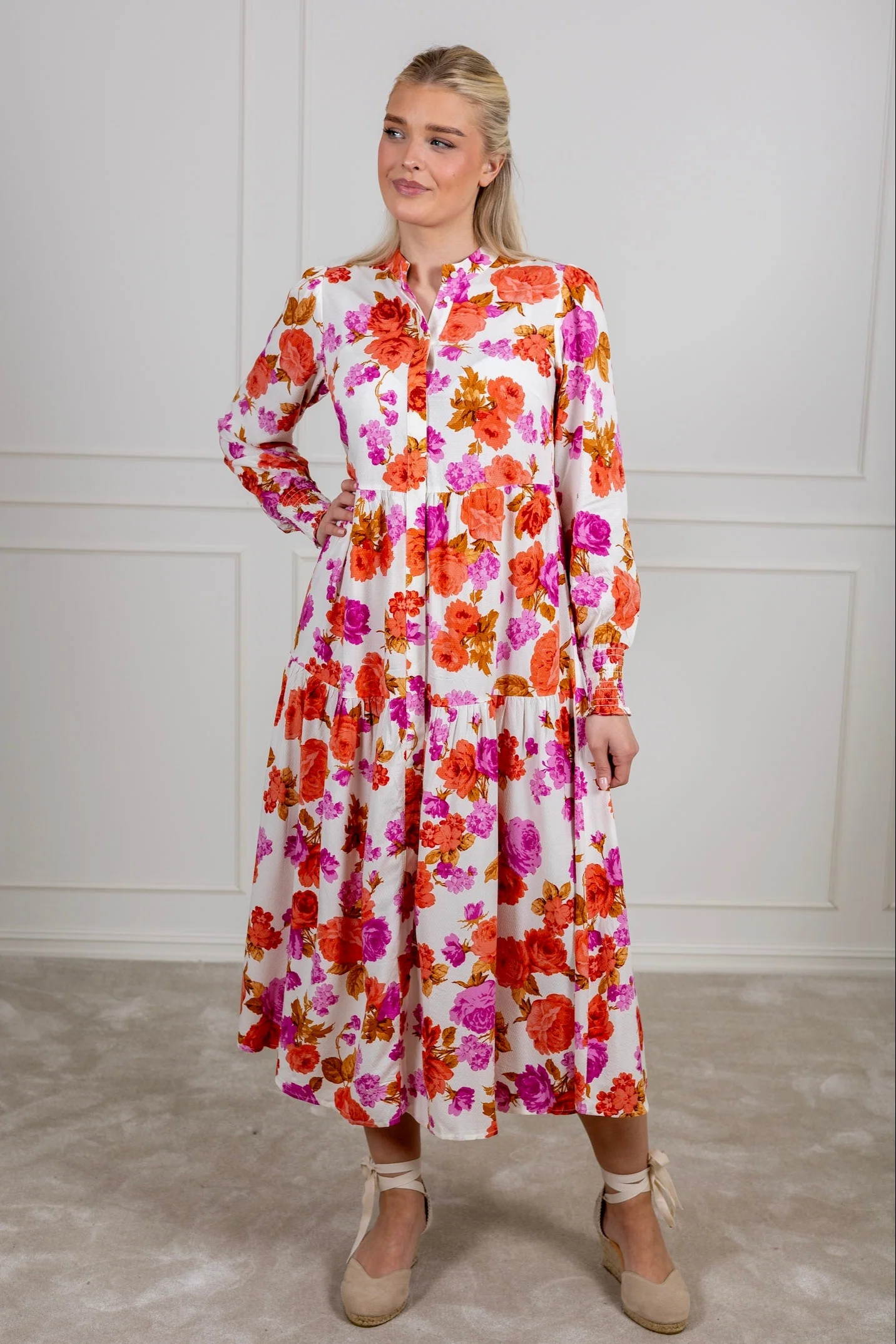 Yasasina Ls Long Shirt Dress Star White Emilie - Image 6