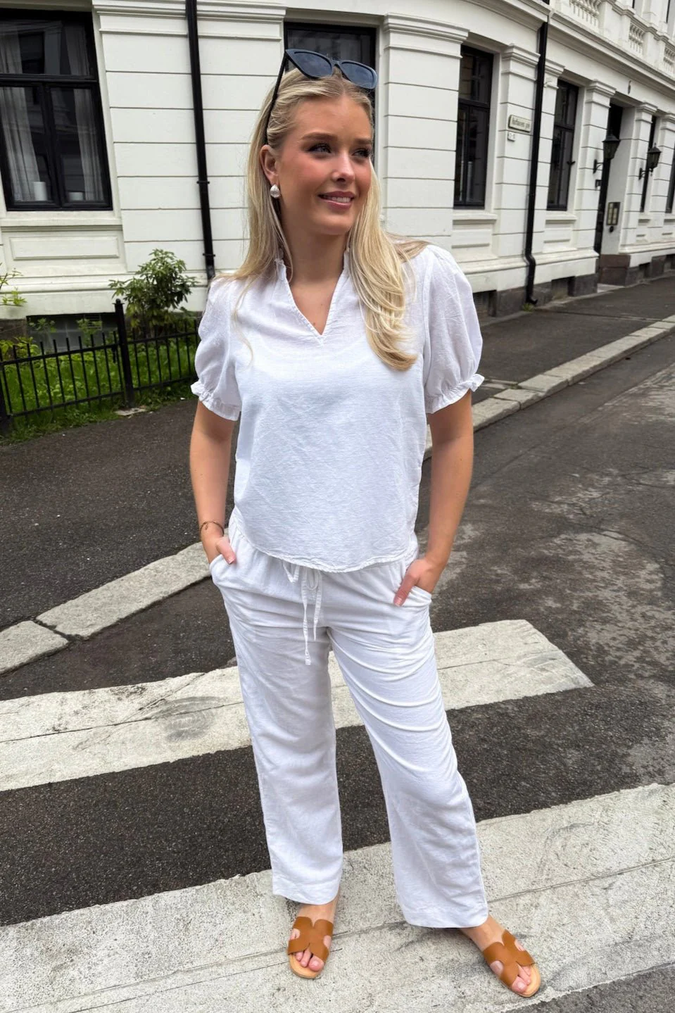 Odesa Linen Blouse White - Image 3