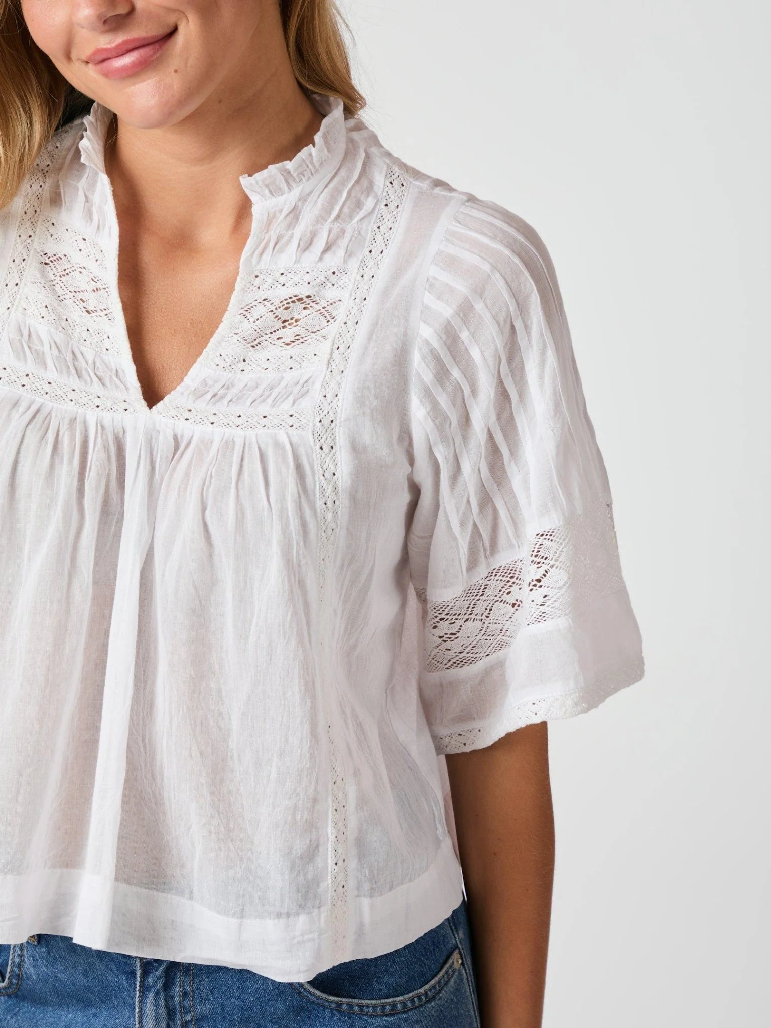 Siama S Voile Blouse White - Image 5