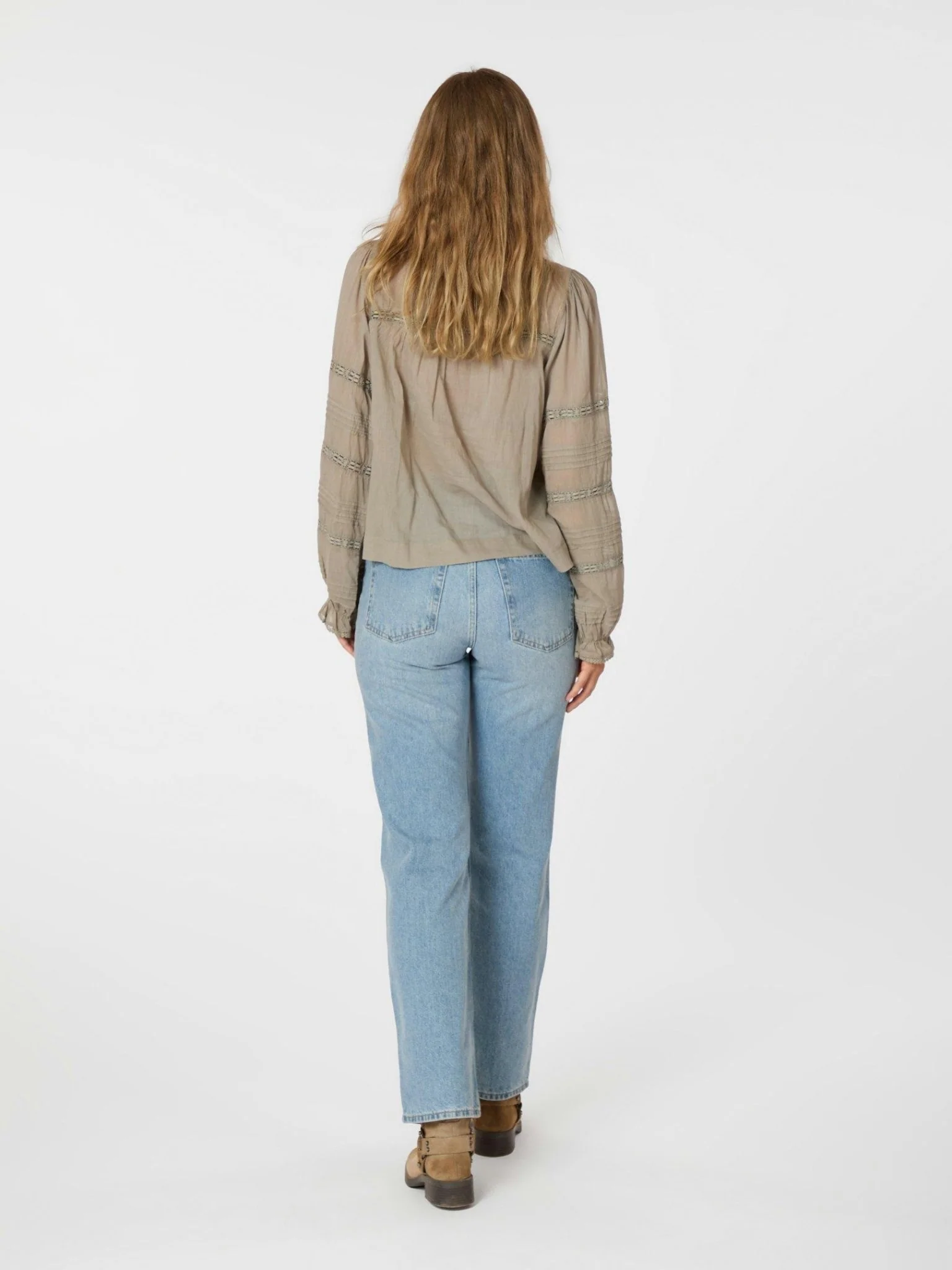 Lyla S Voile Blouse Smoke Green - Image 7
