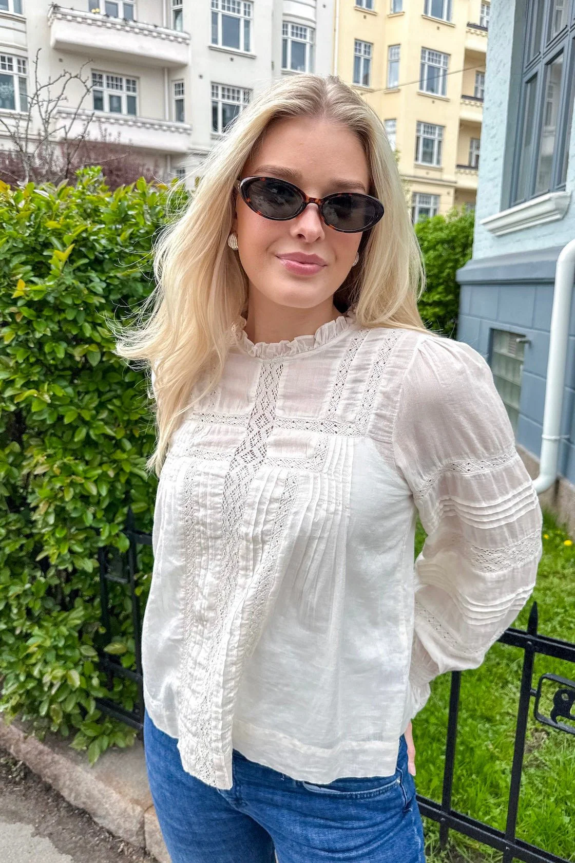Ebba S Voile Blouse Ivory - Image 4