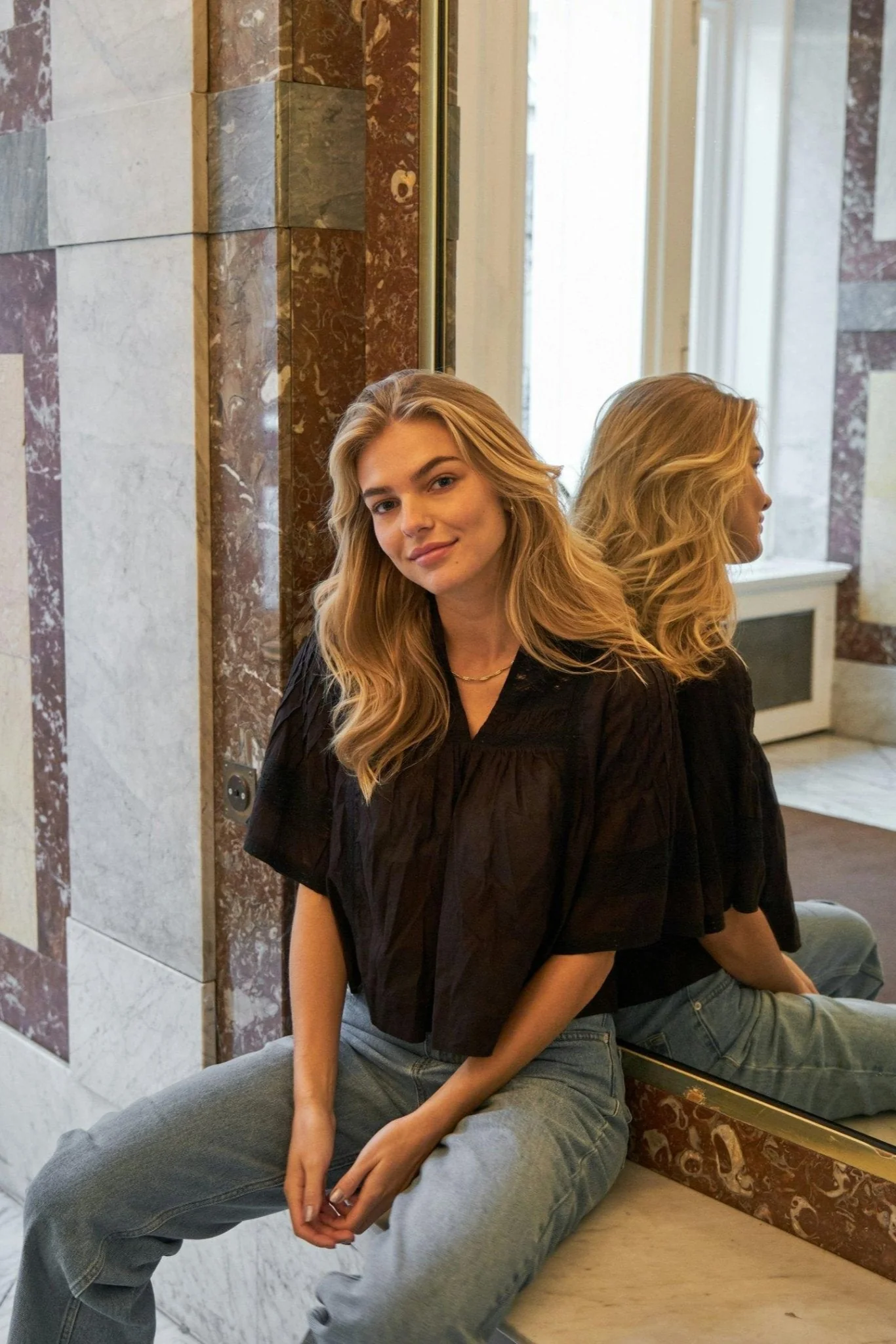 Siama S Voile Blouse Black - Image 7