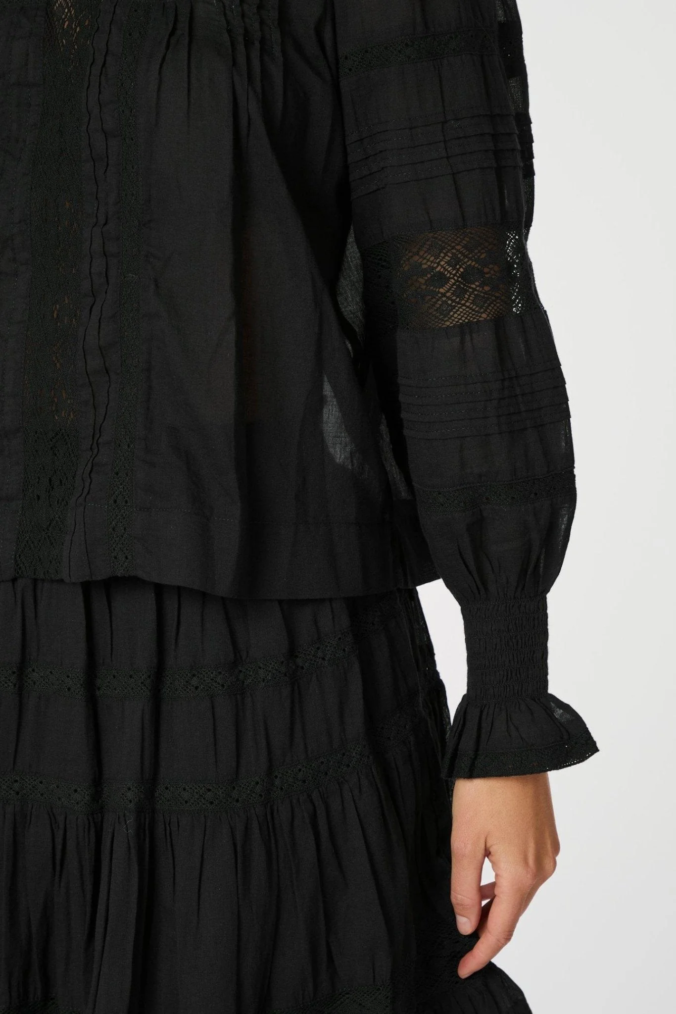 Ebba S Voile Blouse Black - Image 7