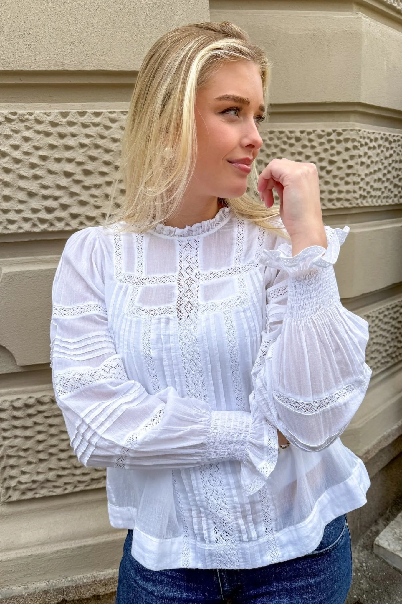 Ebba S Voile Blouse White - Image 5