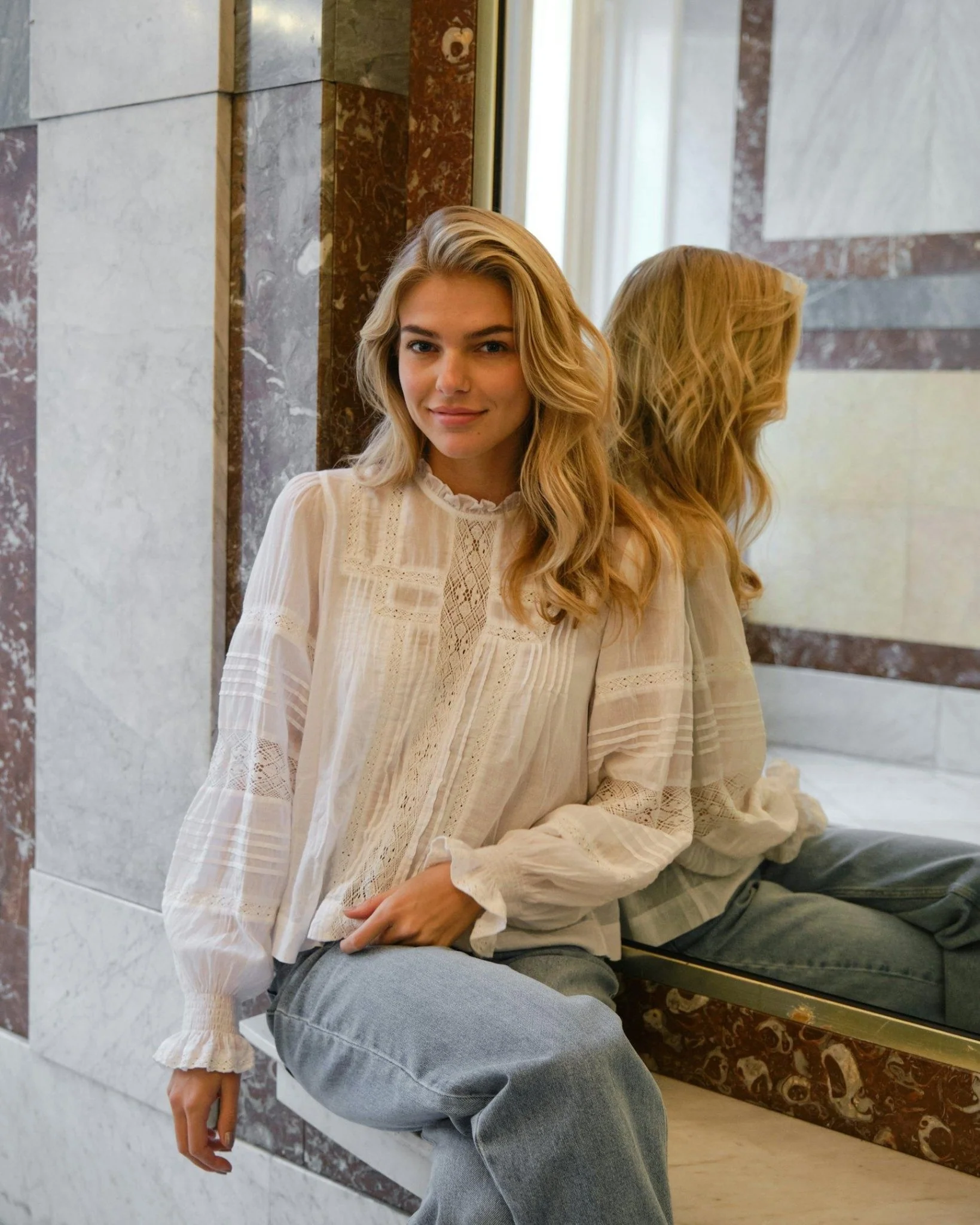 Ebba S Voile Blouse White - Image 8
