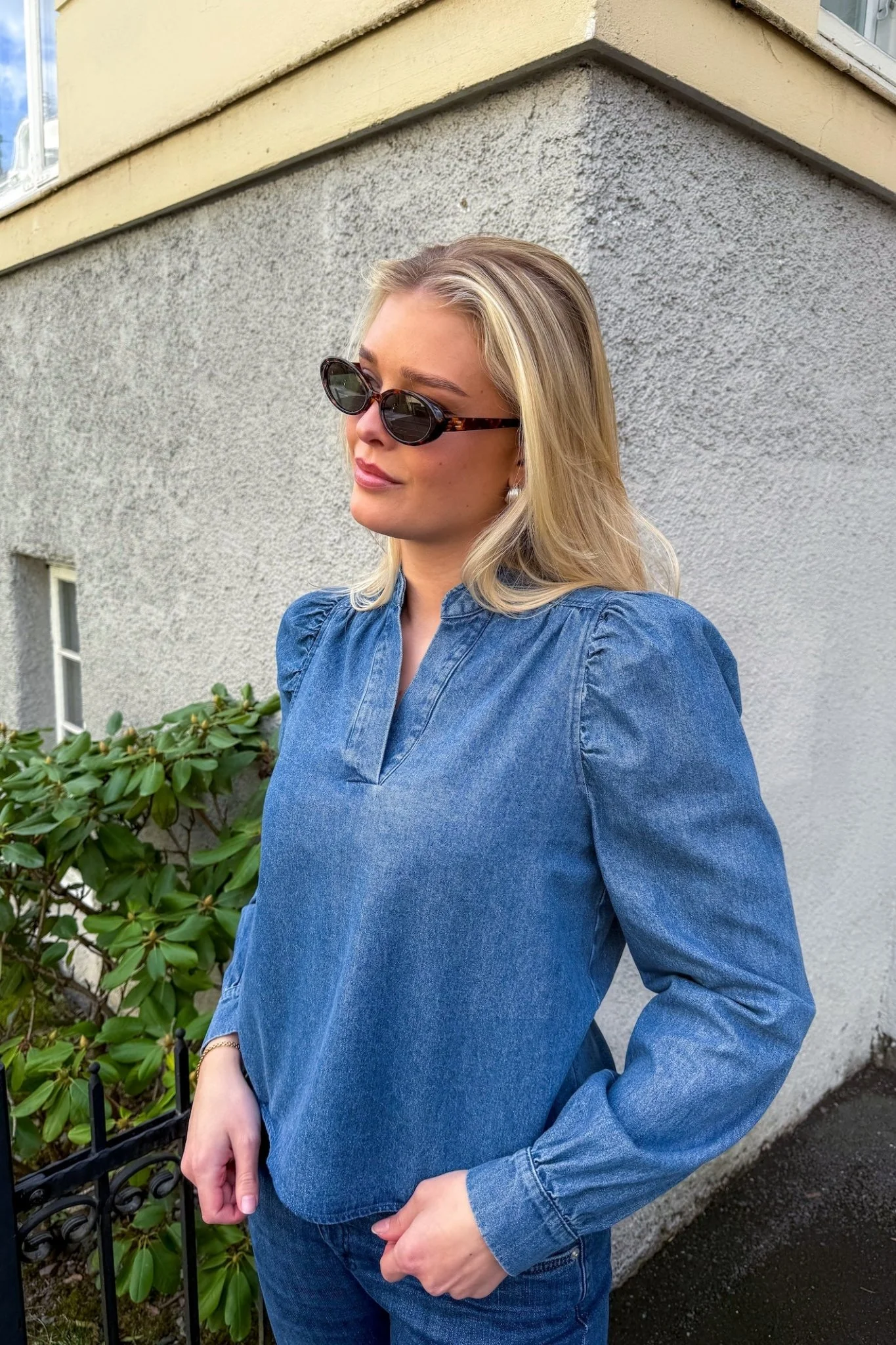 Rosslyn Denim Blouse Blue
