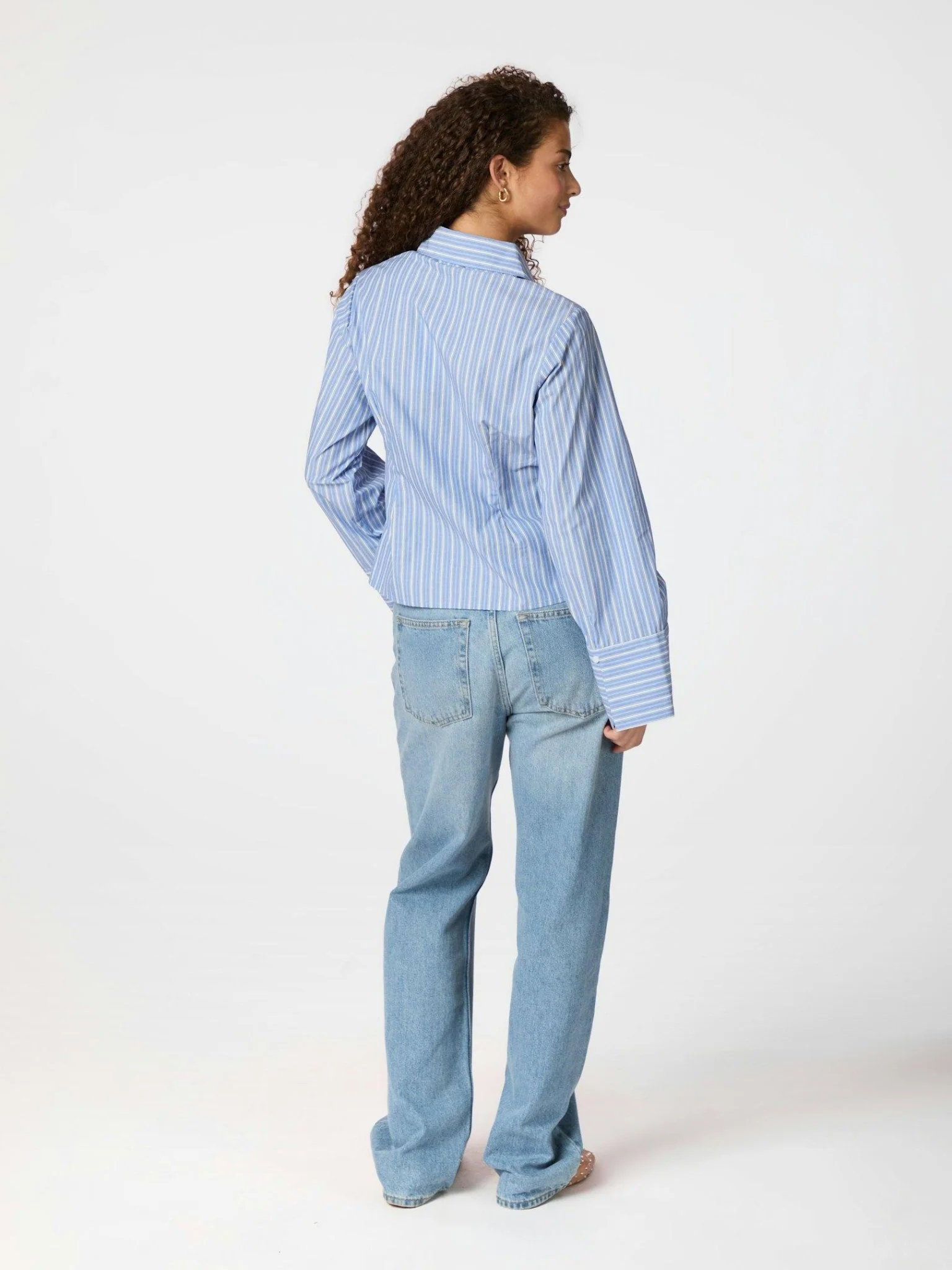 Rosa Stripe Shirt Blue - Image 4