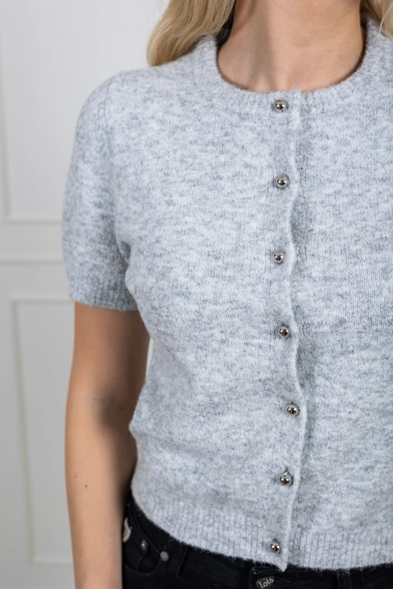 Mitta Knit Cardigan Grey Melange - Image 9
