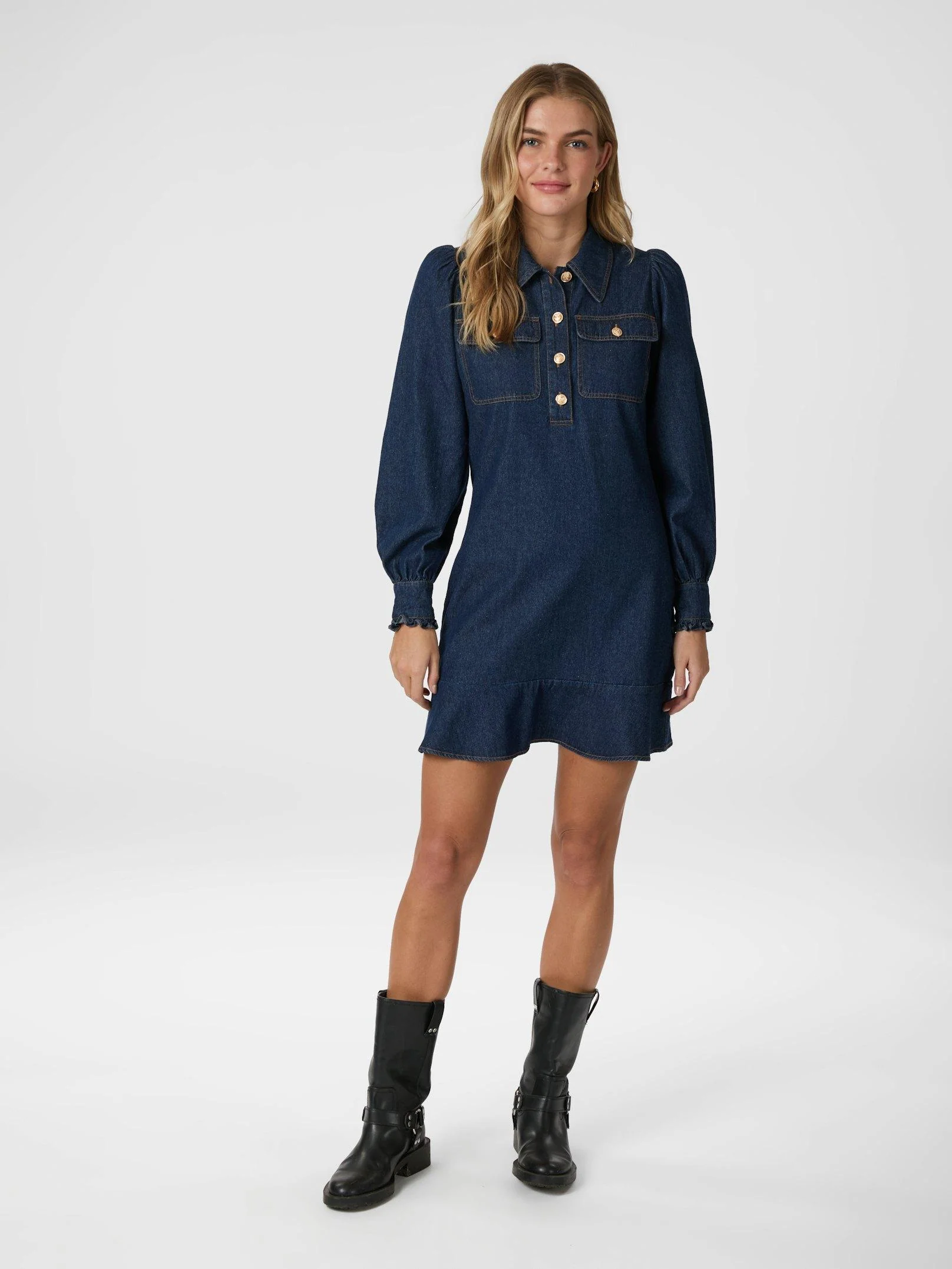 Nikko Denim Dress Blue - Image 4