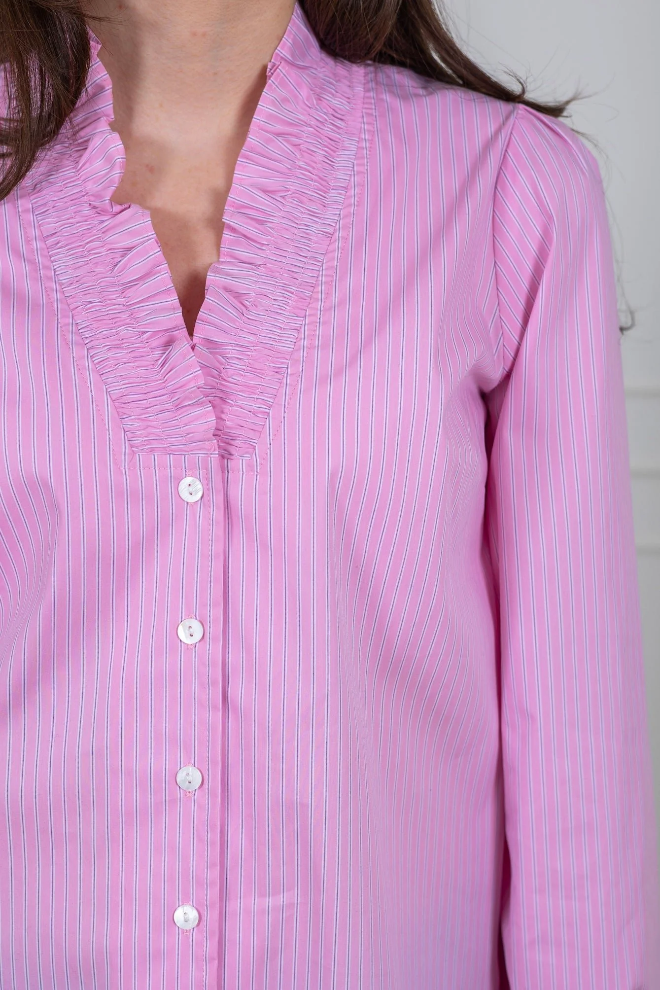 Brielle Stripe Shirt Light Pink - Image 6