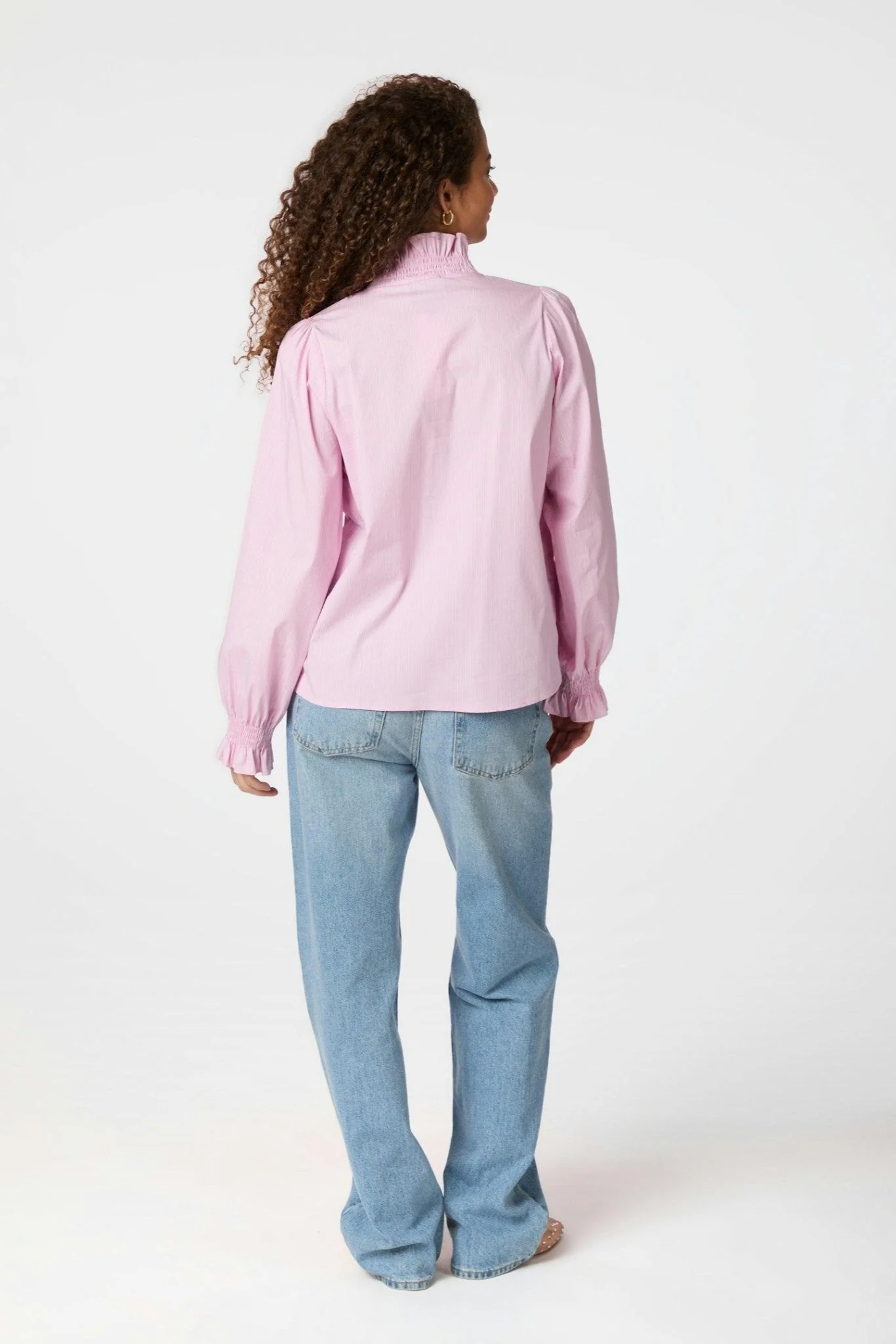 Brielle Stripe Shirt Light Pink - Image 9