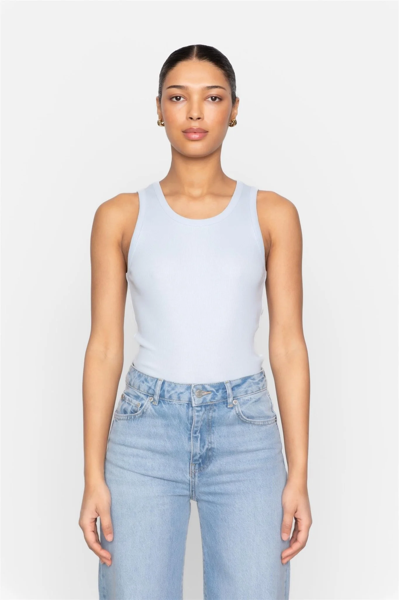 Pia Rib Singlet Light Blue - Image 4