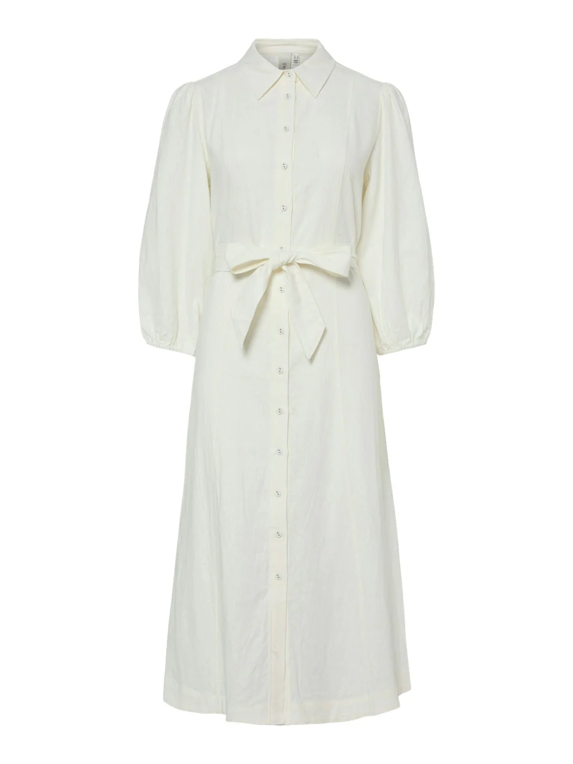 Flaxy 3/4 Linen Shirt Dress Star White - Image 2