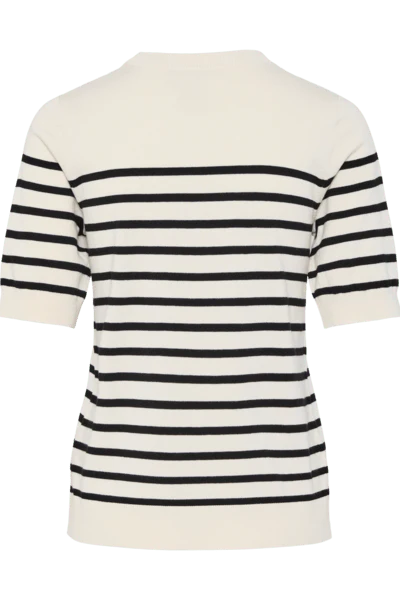 Yaslena Ss Knit Pullover Birch Black Stripes - Image 7