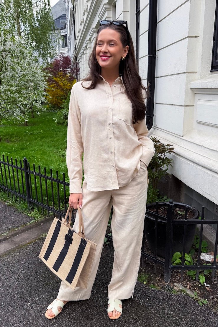Flaxy Ls Linen Shirt Birch