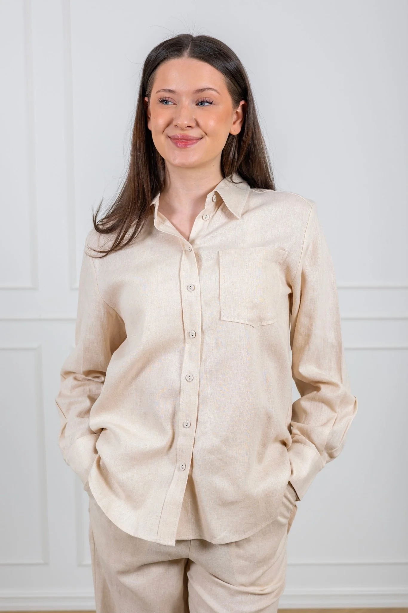 Flaxy Ls Linen Shirt Birch - Image 6