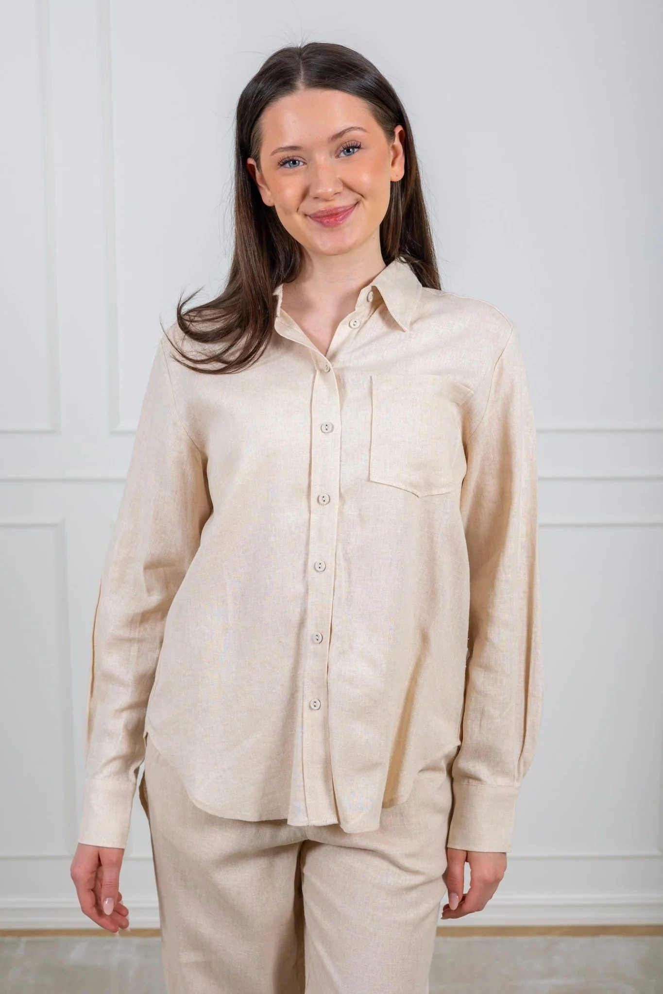 Flaxy Ls Linen Shirt Birch - Image 8