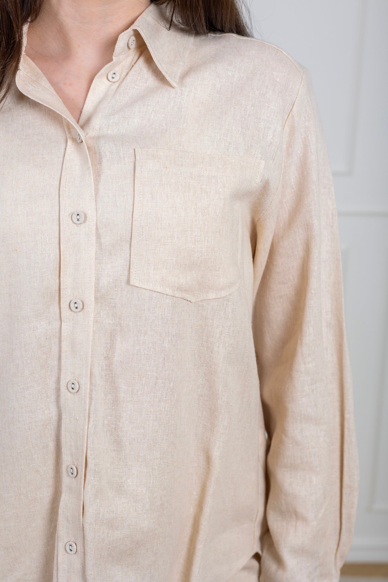 Flaxy Ls Linen Shirt Birch - Image 9