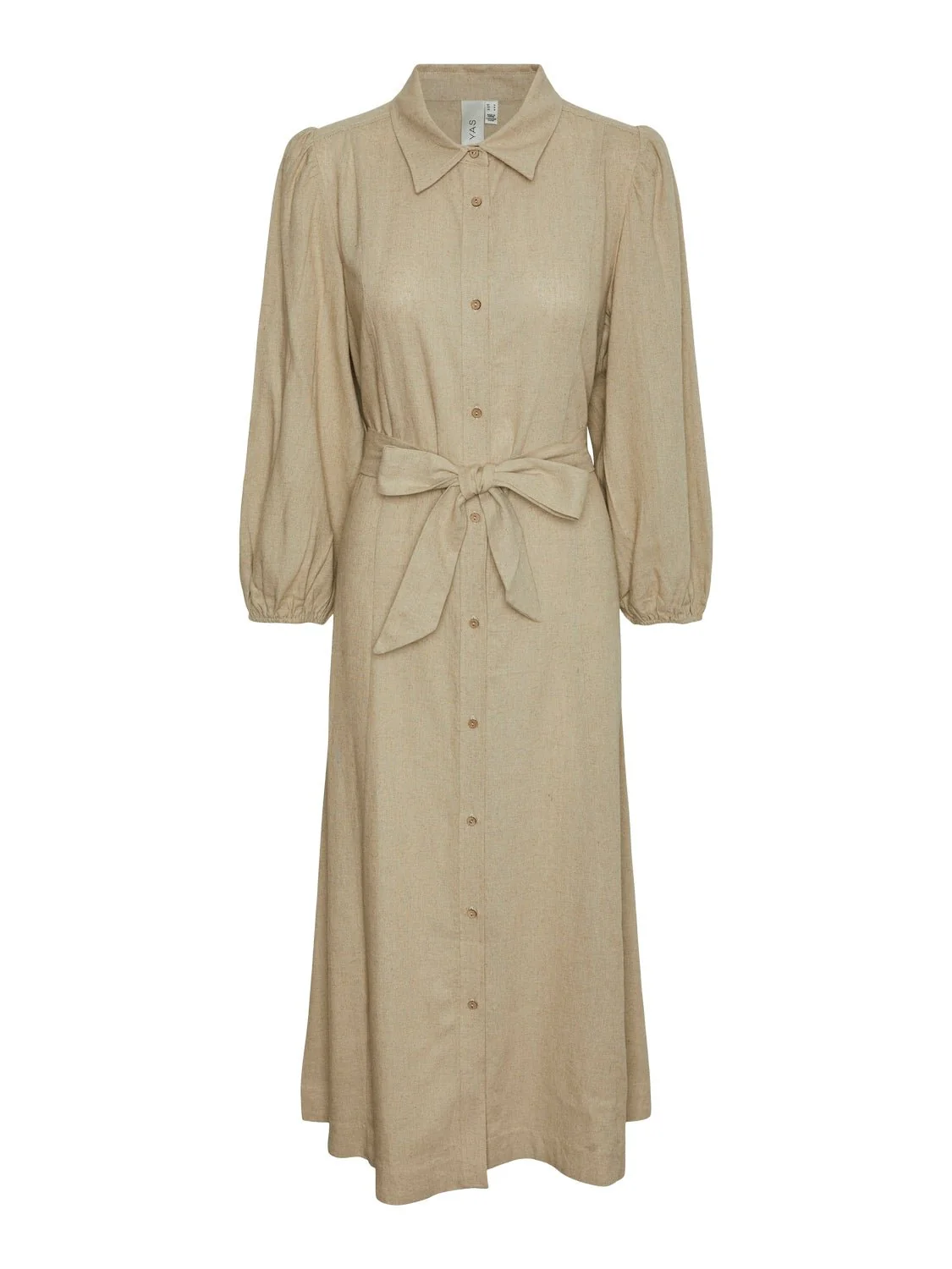 Flaxy 3/4 Linen Shirt Dress Birch - Image 2