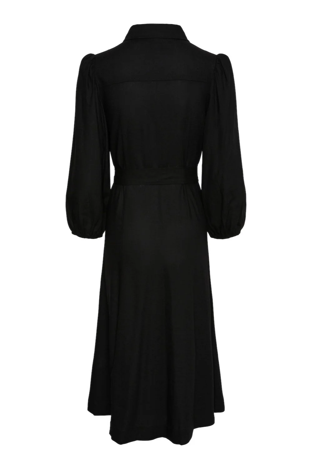 Flaxy 3/4 Linen Shirt Dress Black - Image 10