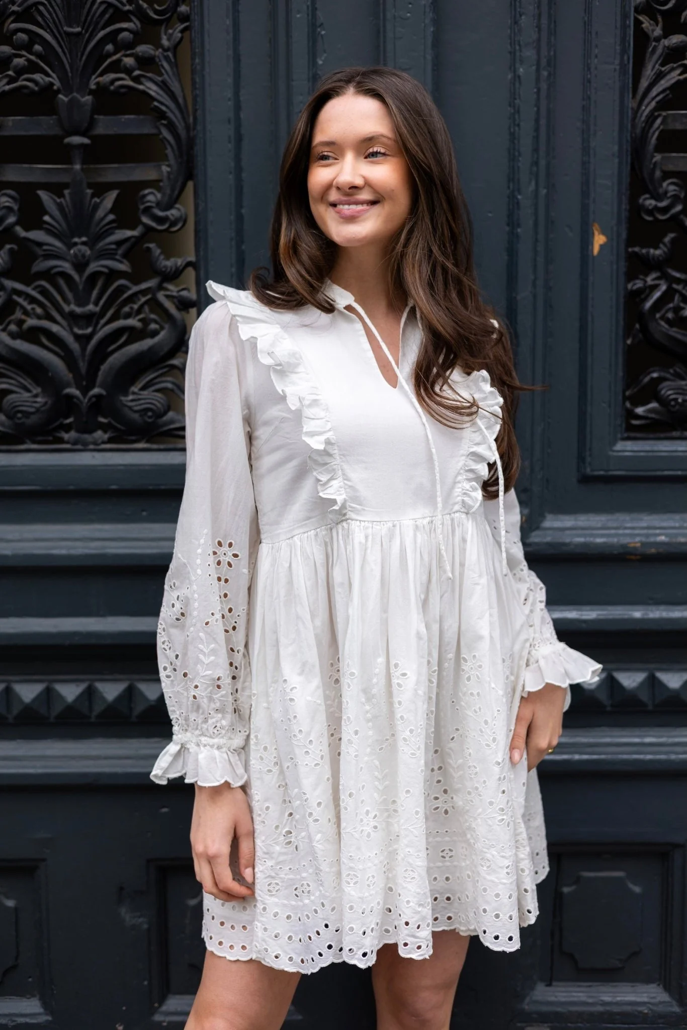 Yasluma Ls Dress Star White - Image 5