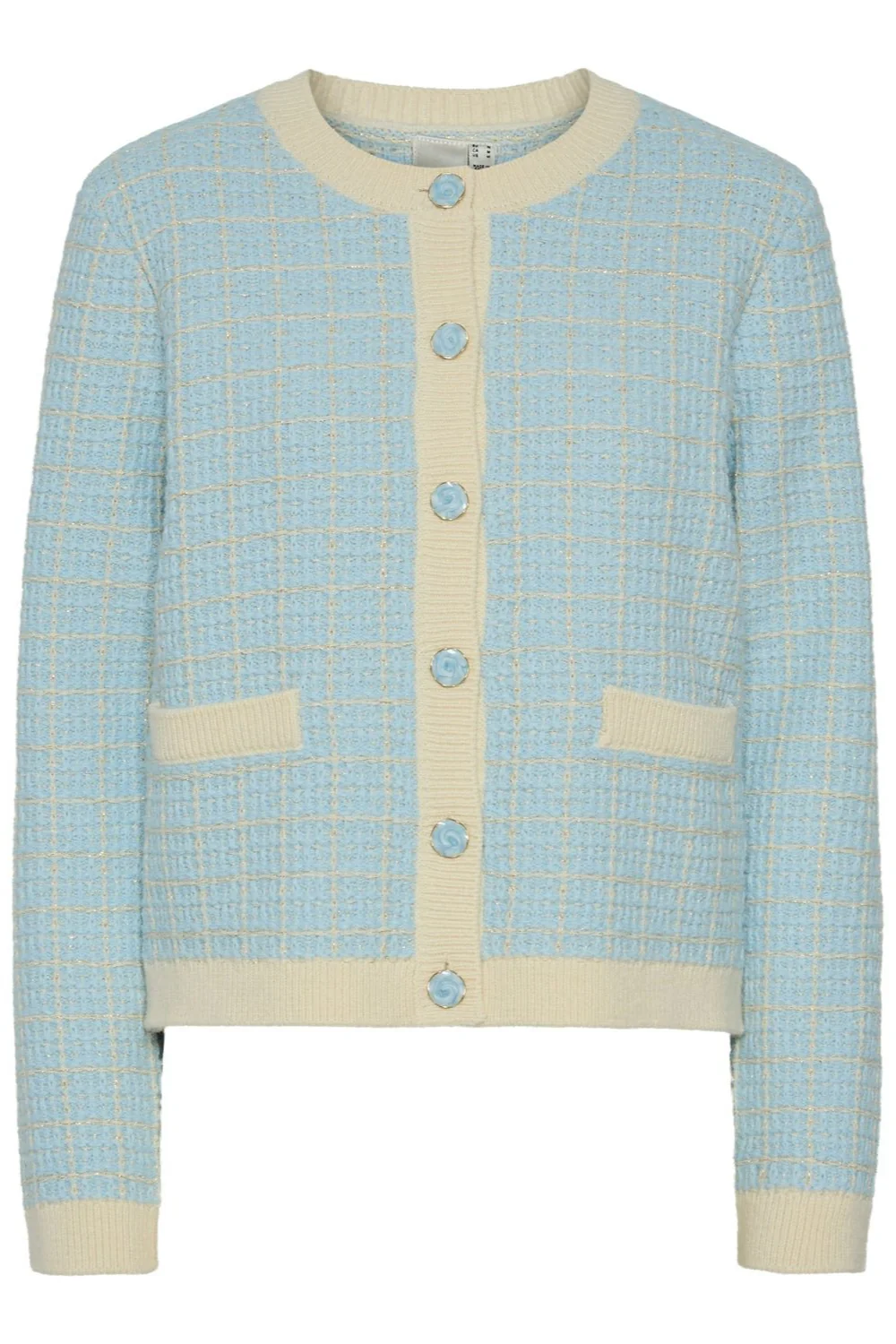 Yaslivia Ls Short Knit Cardigan Birch Clear Sky - Image 2
