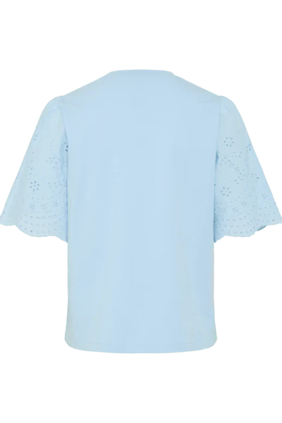 Yaslex Ss Top W. Emb Sleeves Clear Sky - Image 9