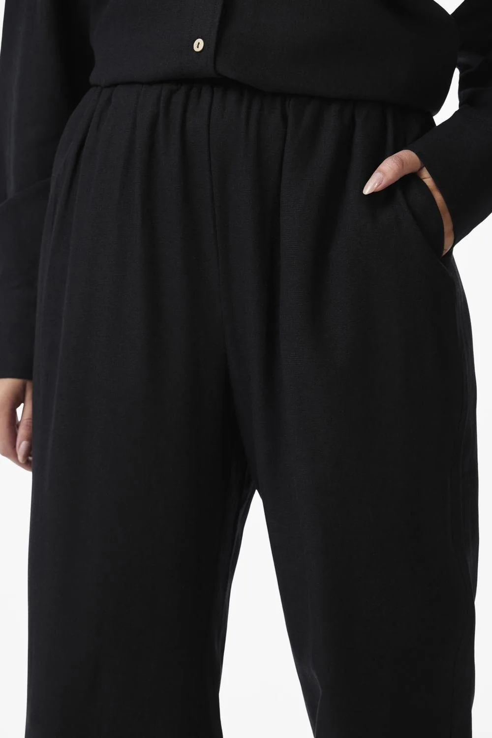 Flaxy Hw Linen Pant Black - Image 8