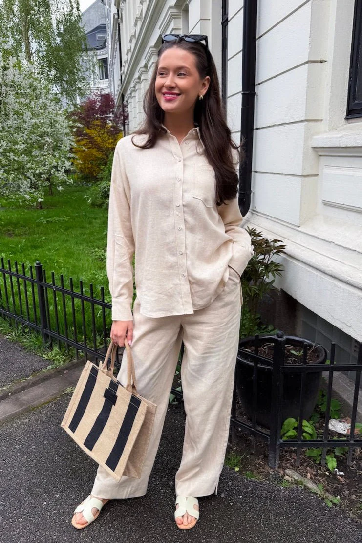 Flaxy Hw Linen Pant Birch - Image 3
