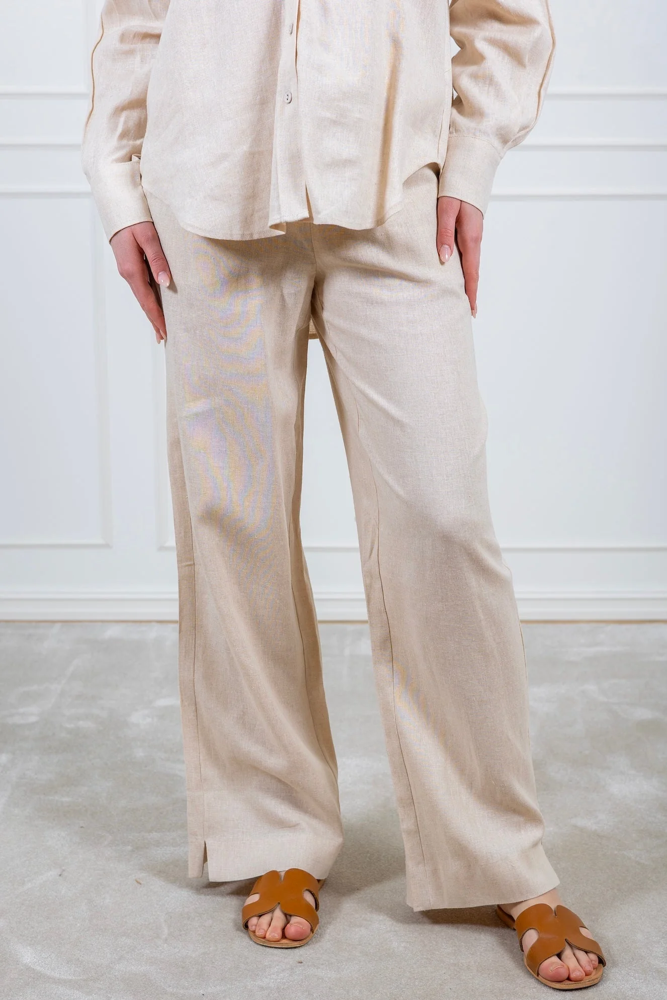 Flaxy Hw Linen Pant Birch - Image 4