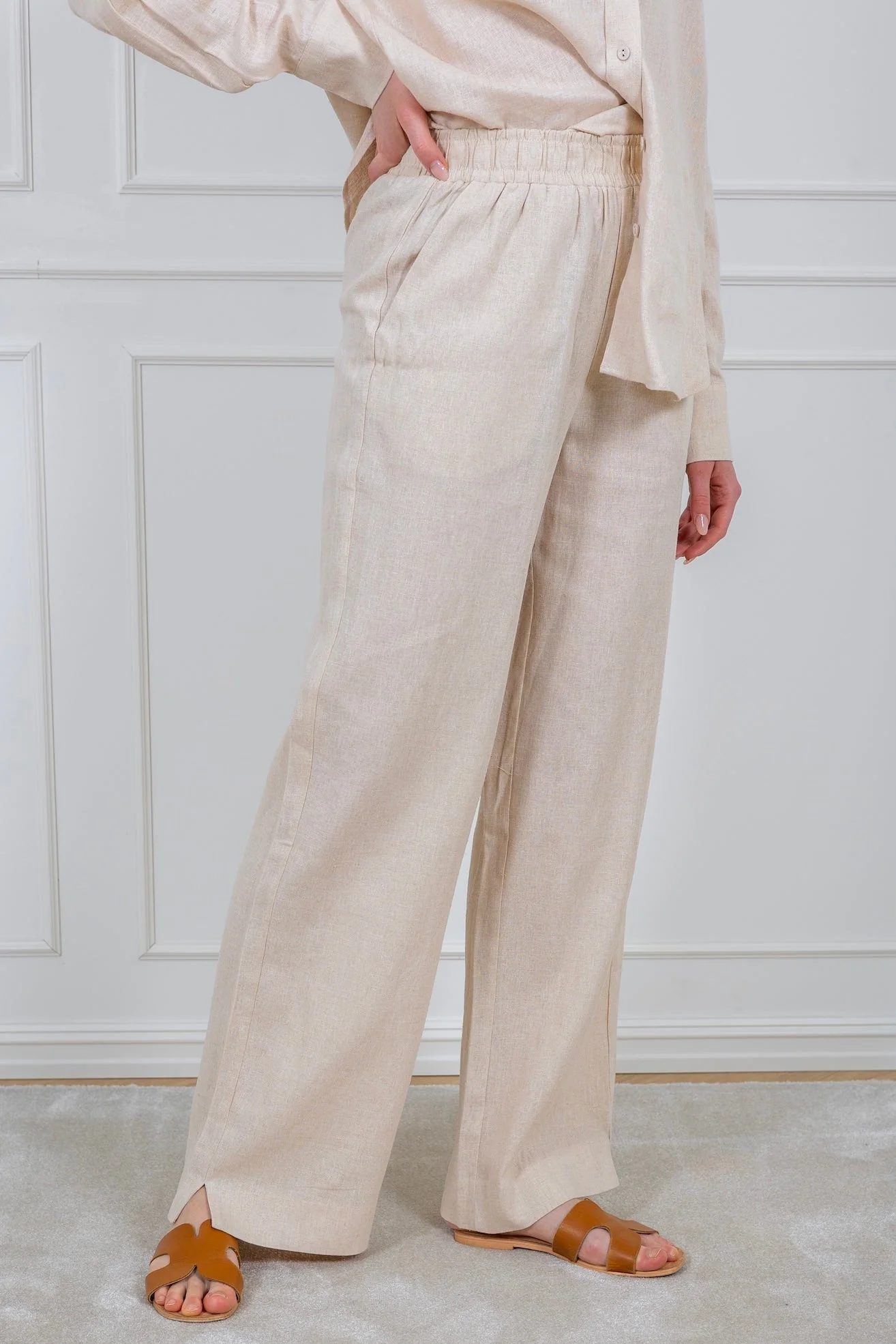 Flaxy Hw Linen Pant Birch - Image 7