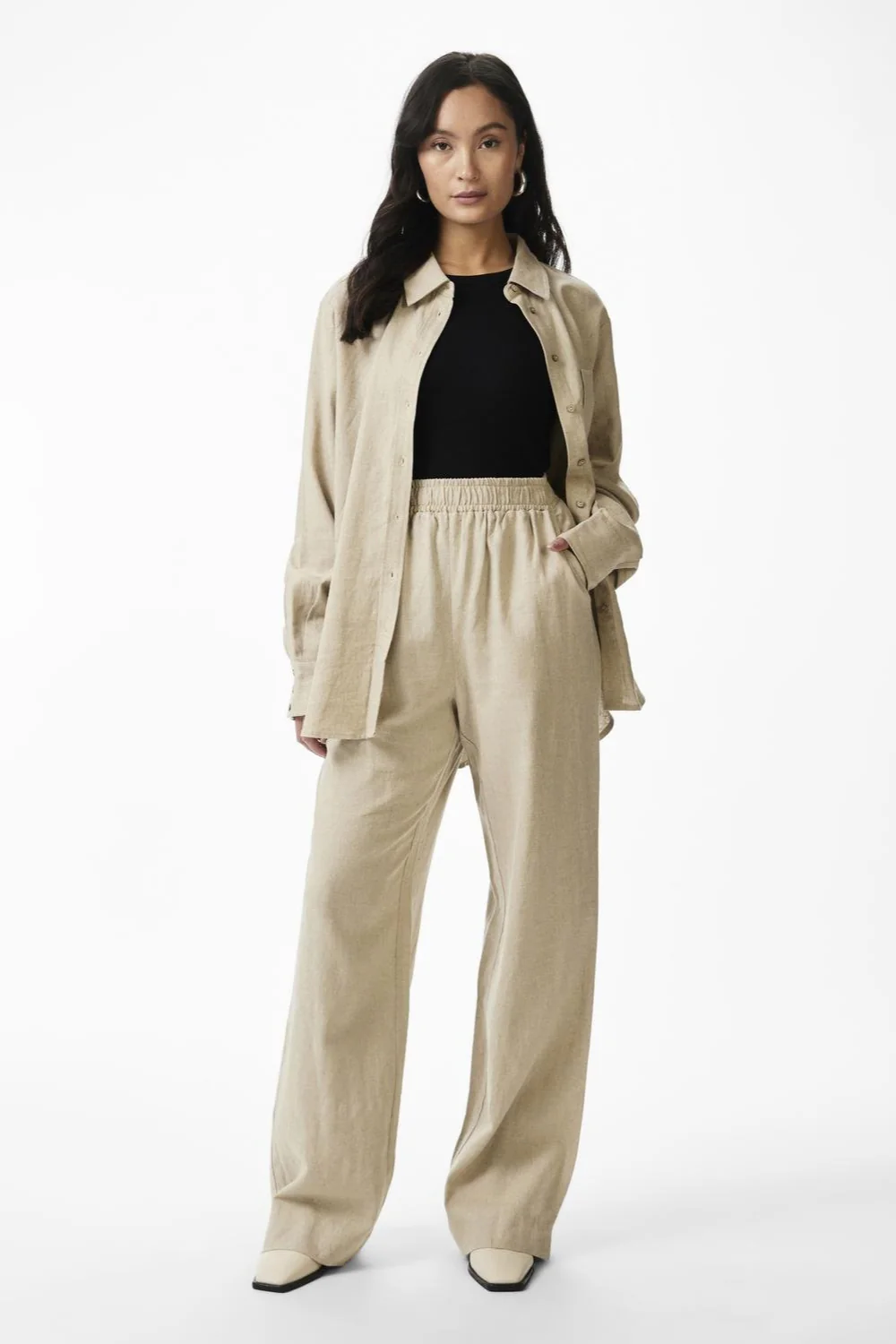 Flaxy Hw Linen Pant Birch - Image 9