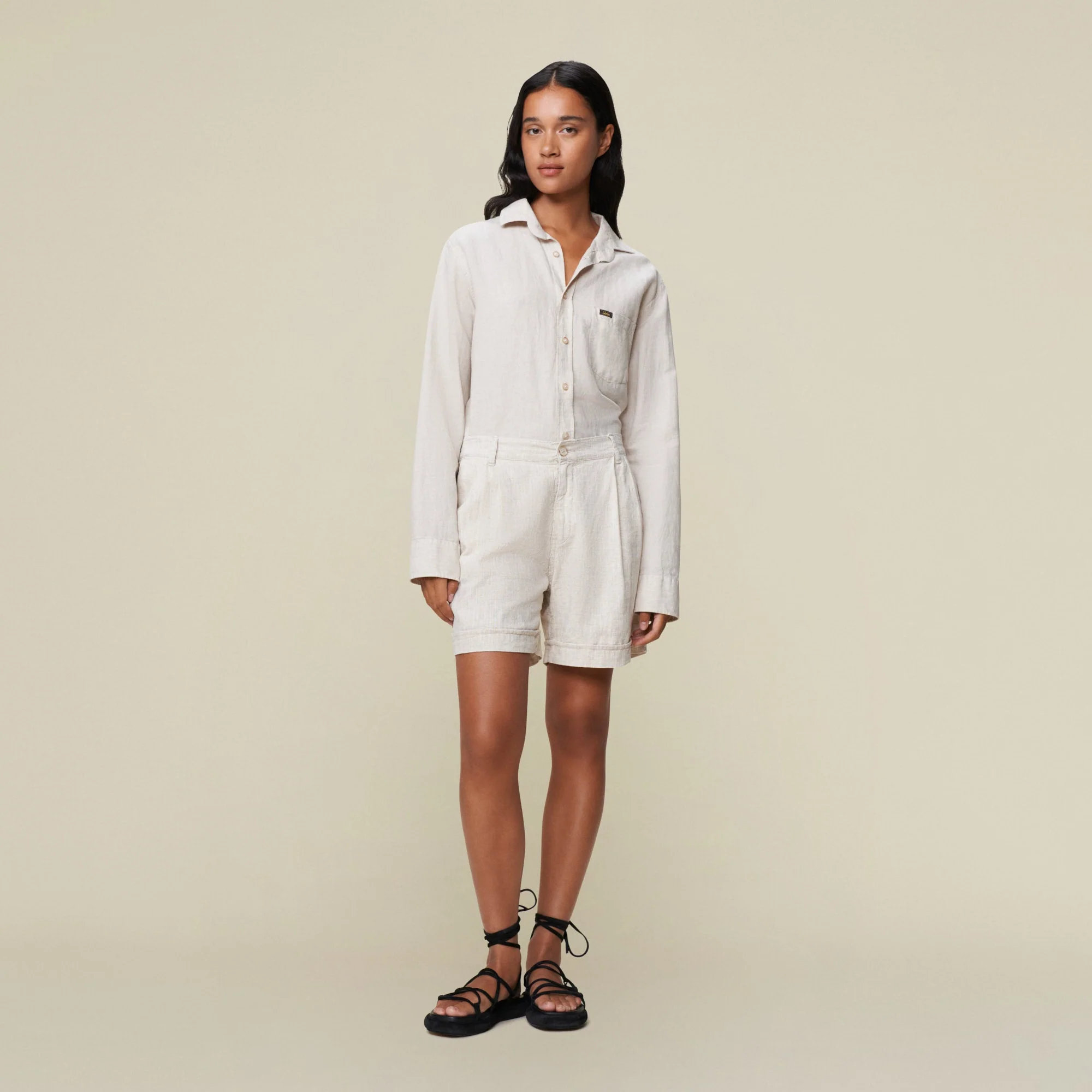 Saya Shorts Ecru Rinse - Image 2