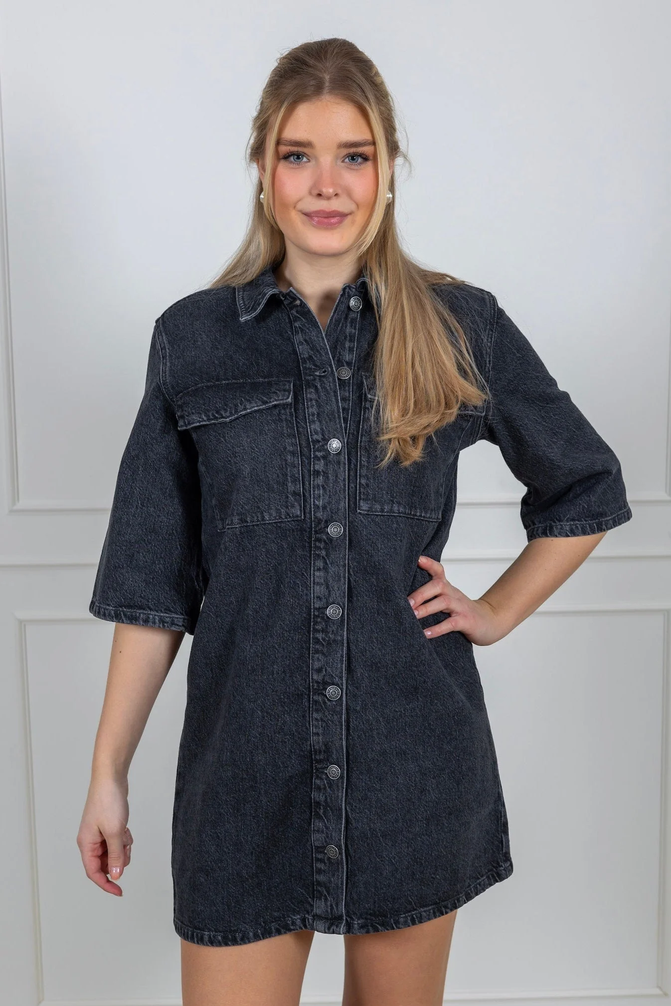 Harper Short Dress Black - Image 4